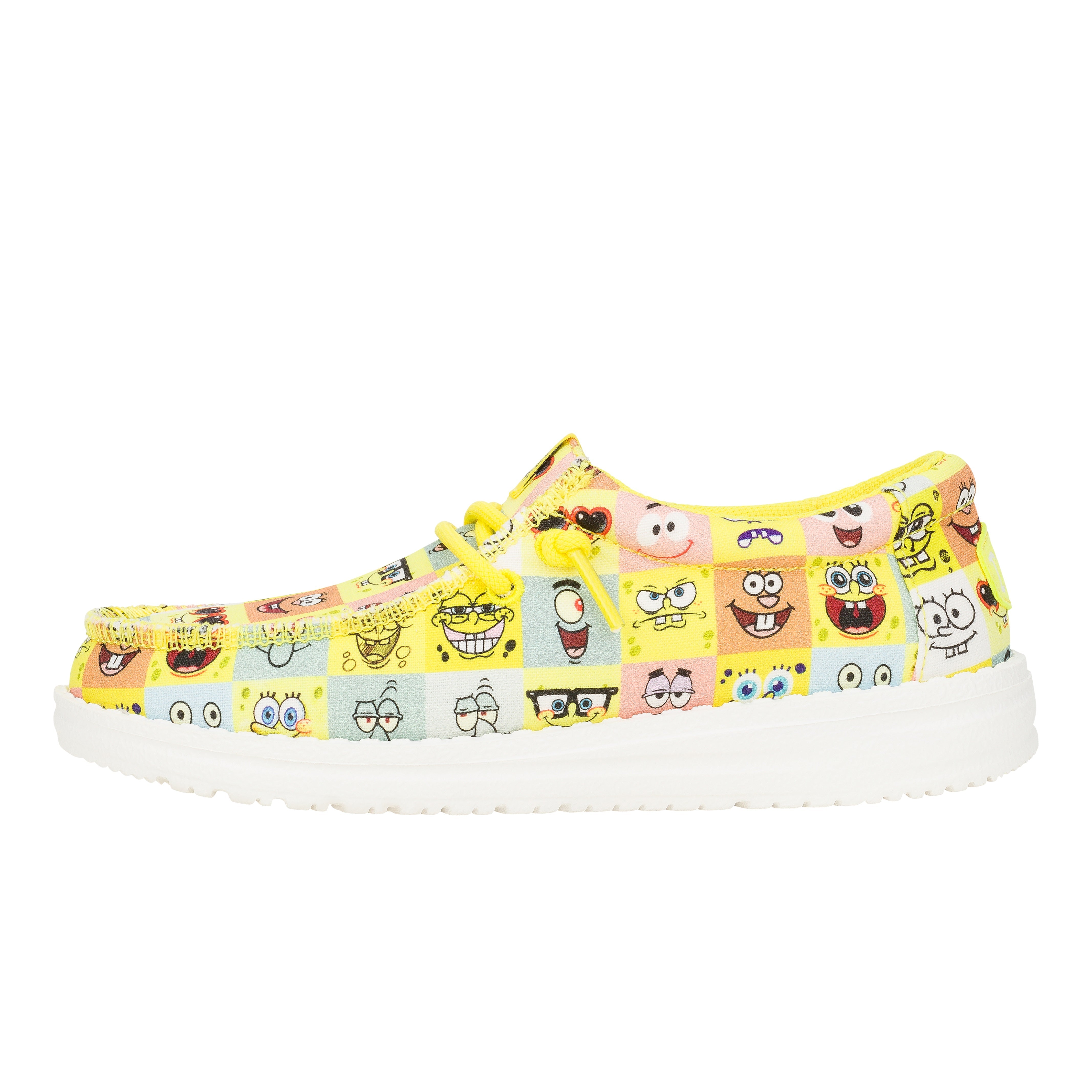HEYDUDE shoes Wally Youth SpongeBob Faces - Cyber Yellow/Multi