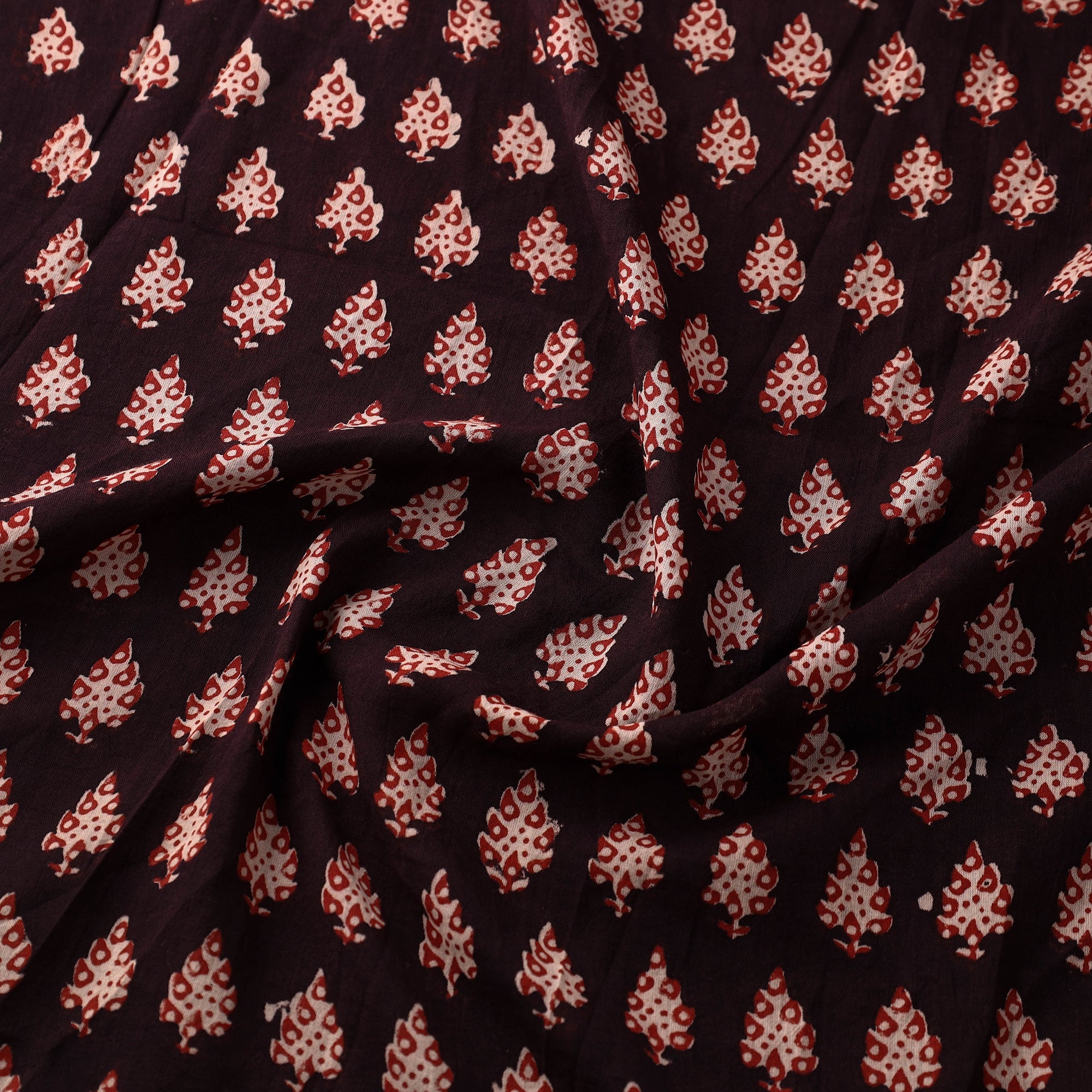 BAGH PRINTS BY YAKOOB KHATRI Brown - Natural Dyed Bagh Block Print Mul Cotton Fabric 04 - view 3