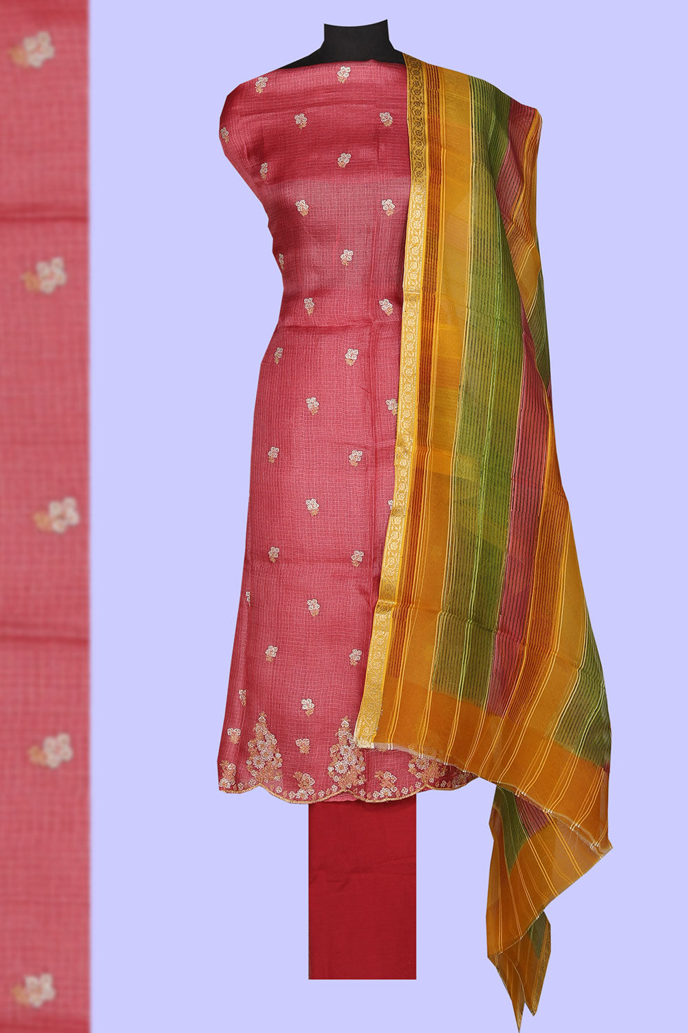 Kalanjali Gorgeous Kota Unstitched Suit With Dupatta (3 Pcs Set)