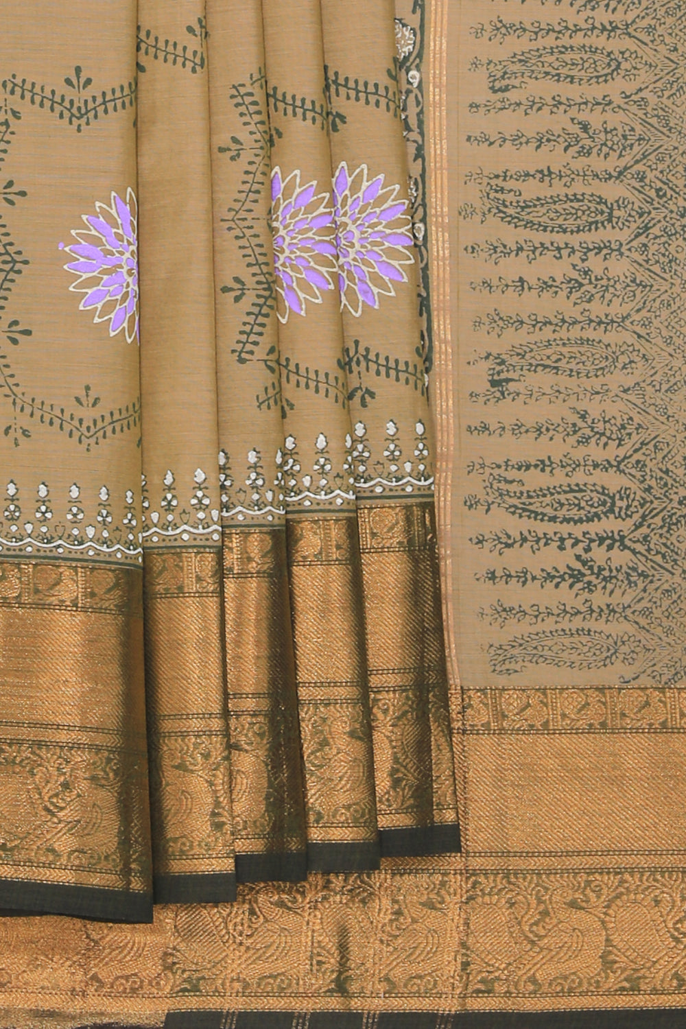 Kalanjali Ethnics Hand block printed cotton saree
