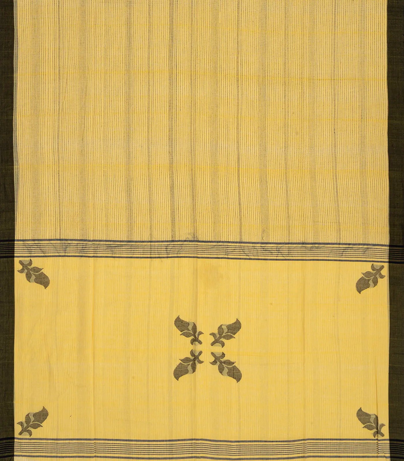 RmKV Sandal Handloom Chanderi Cotton Saree With Dotted Stripes-Sandal - view 2