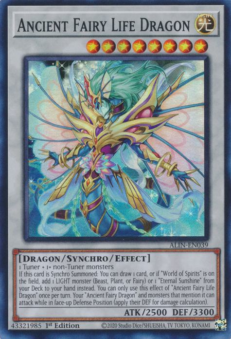 Yu-Gi-Oh! Ancient Fairy Life Dragon - ALIN-EN039 - Super Rare - 1st Edition