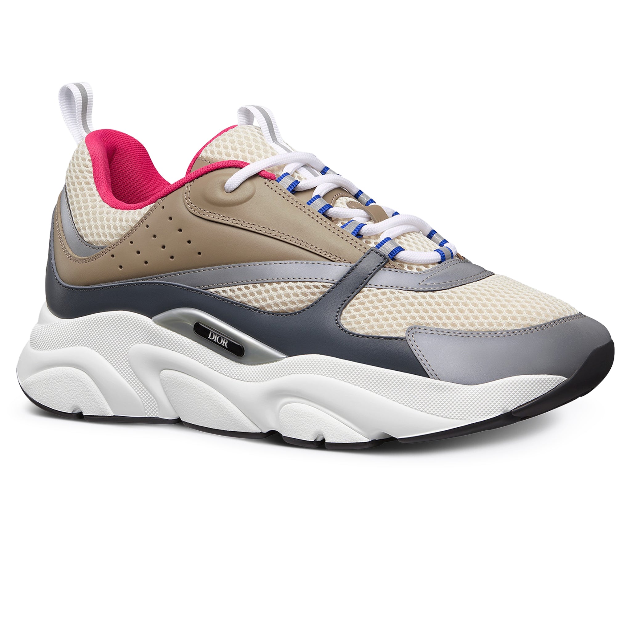 Dior B22 Beige Deep Grey Brown Calfskin Trainer - view 2