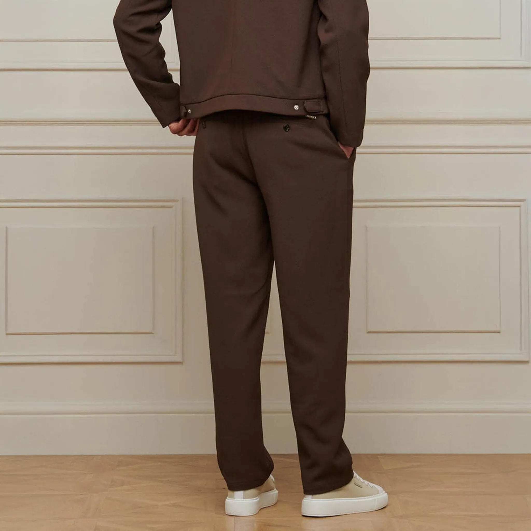 Belier Smart Textured Smart Brown Trousers - view 2
