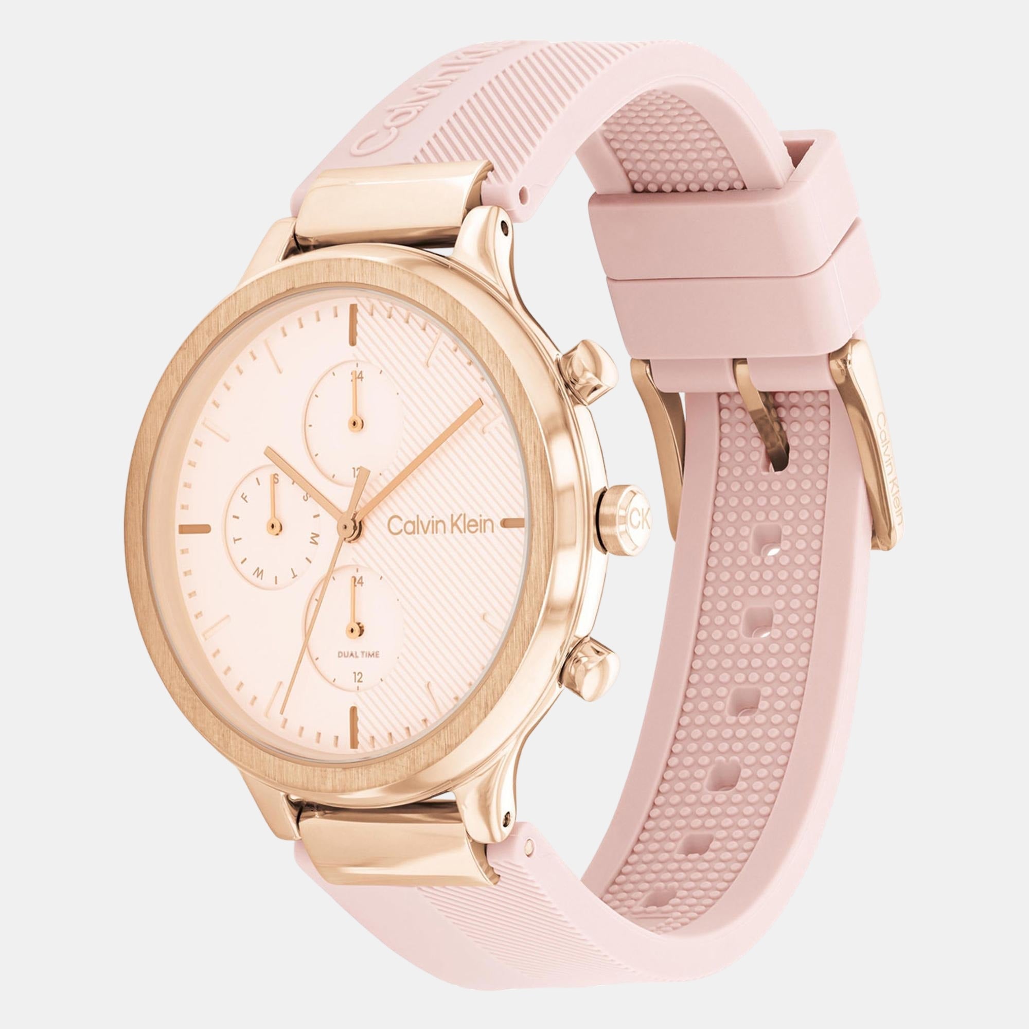 Calvin Klein Energize Women Quartz Pink Dial Chronograph Silicone Watch 25200243 - view 2