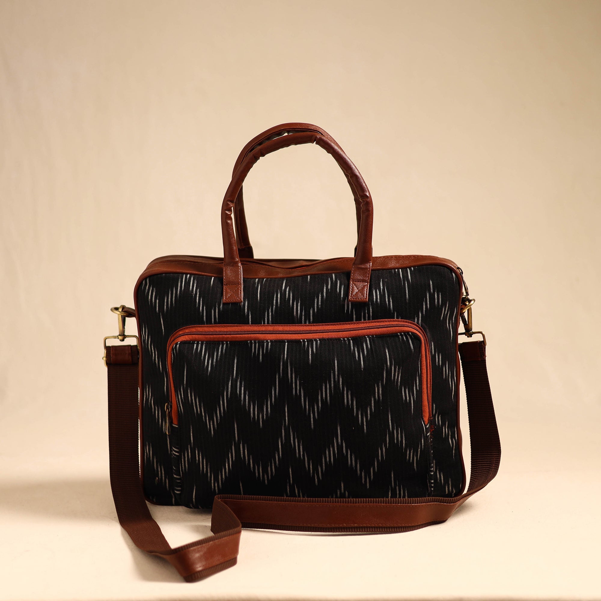 ITOKRI CRAFTS INITIATIVE Black - Handmade Pochampally Ikat Laptop Bag 29