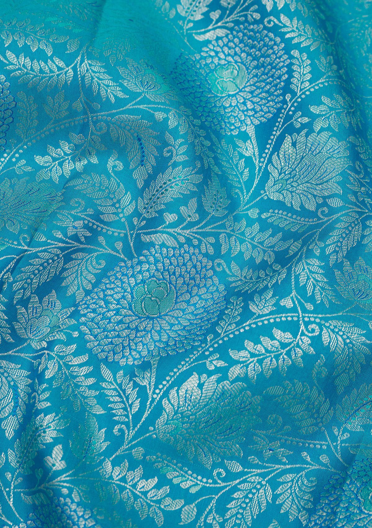 Koskii Sky Blue Zariwork Pure Silk Saree – Women's - view 2