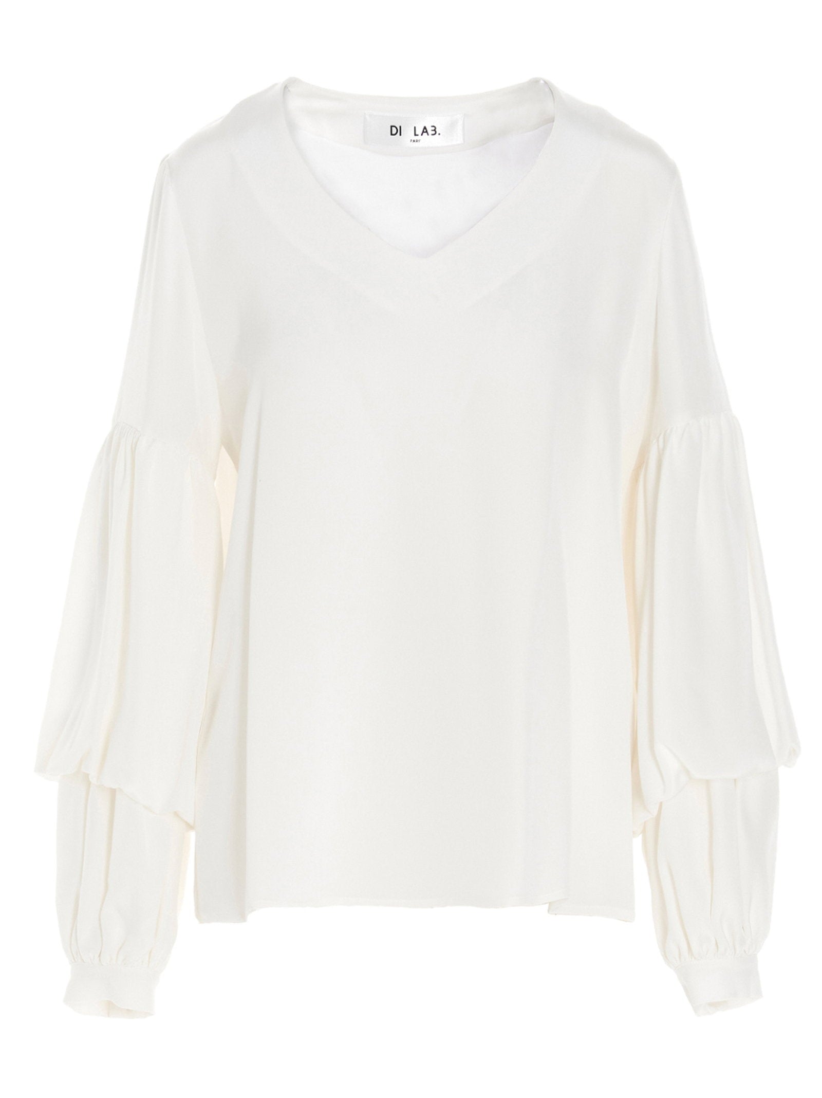 Di.la3 Pari' Puff-sleeve Silk Shirt – 100% silk
