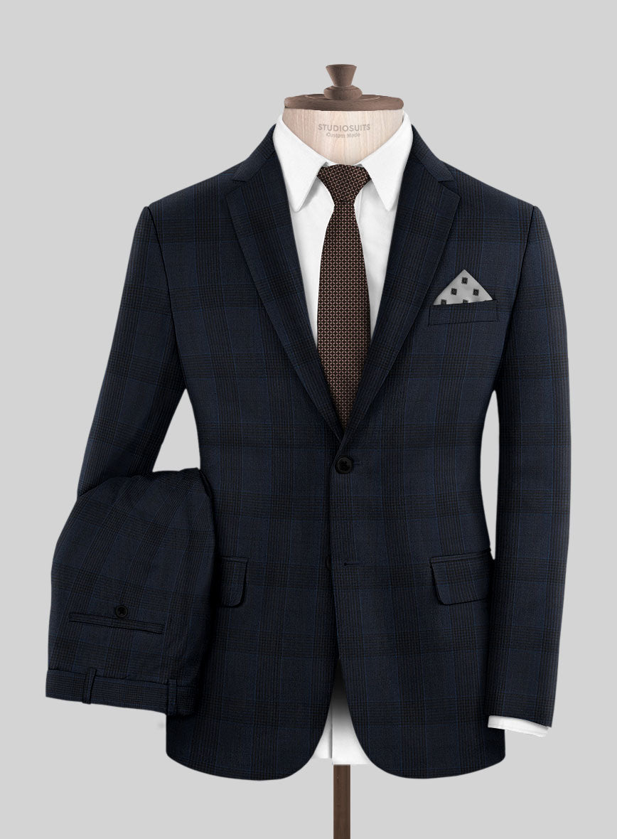 StudioSuits Napolean Devon Check Blue Wool Suit - view 2