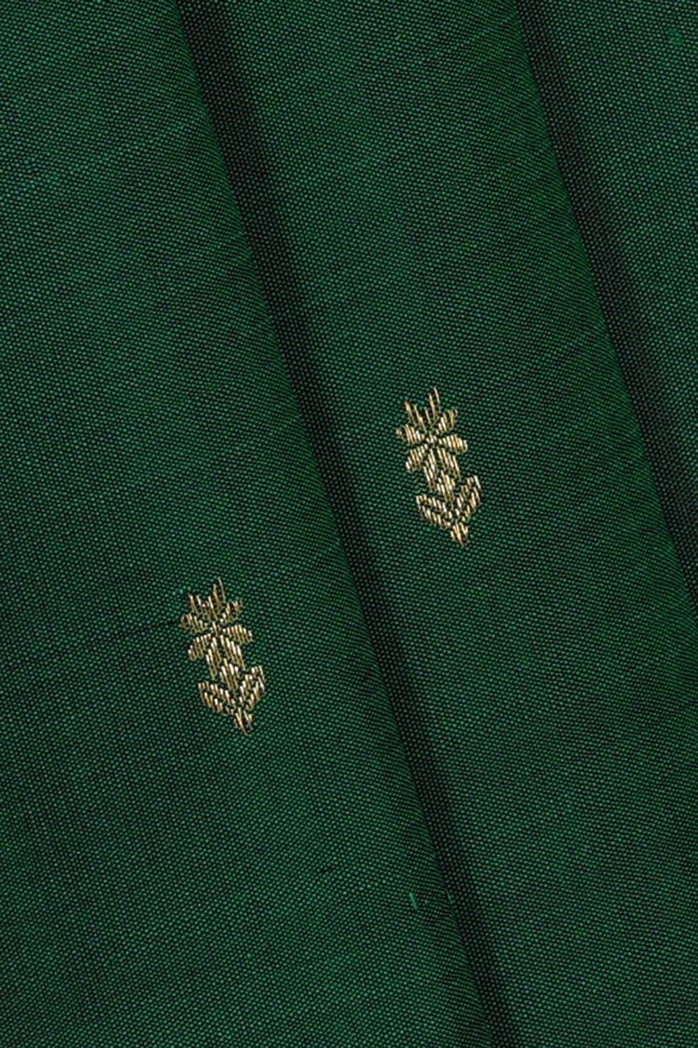 Kalanjali Kanchipattu Bottle Green Brocade Saree - view 2