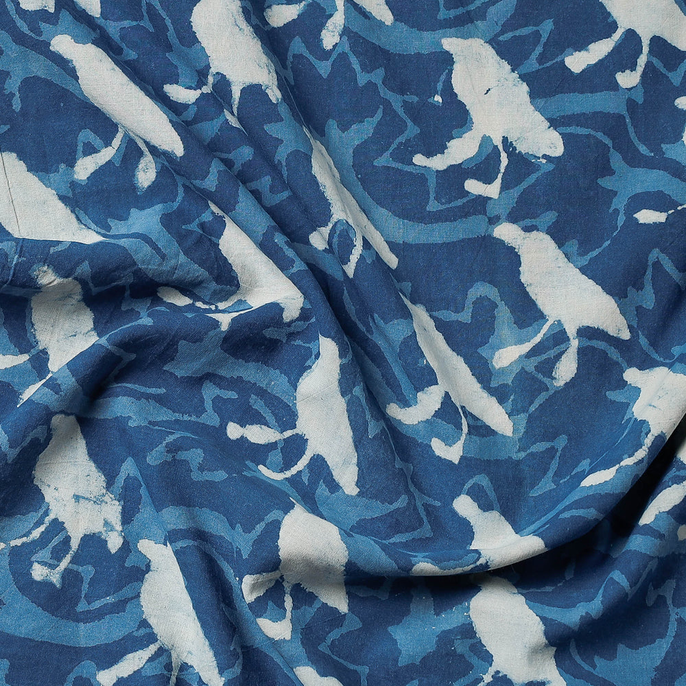 BINDAAS UNLIMITED Blue - Bindaas Block Art Printed Cotton Natural Dyed Precut Fabric (1.9 meter) - view 2