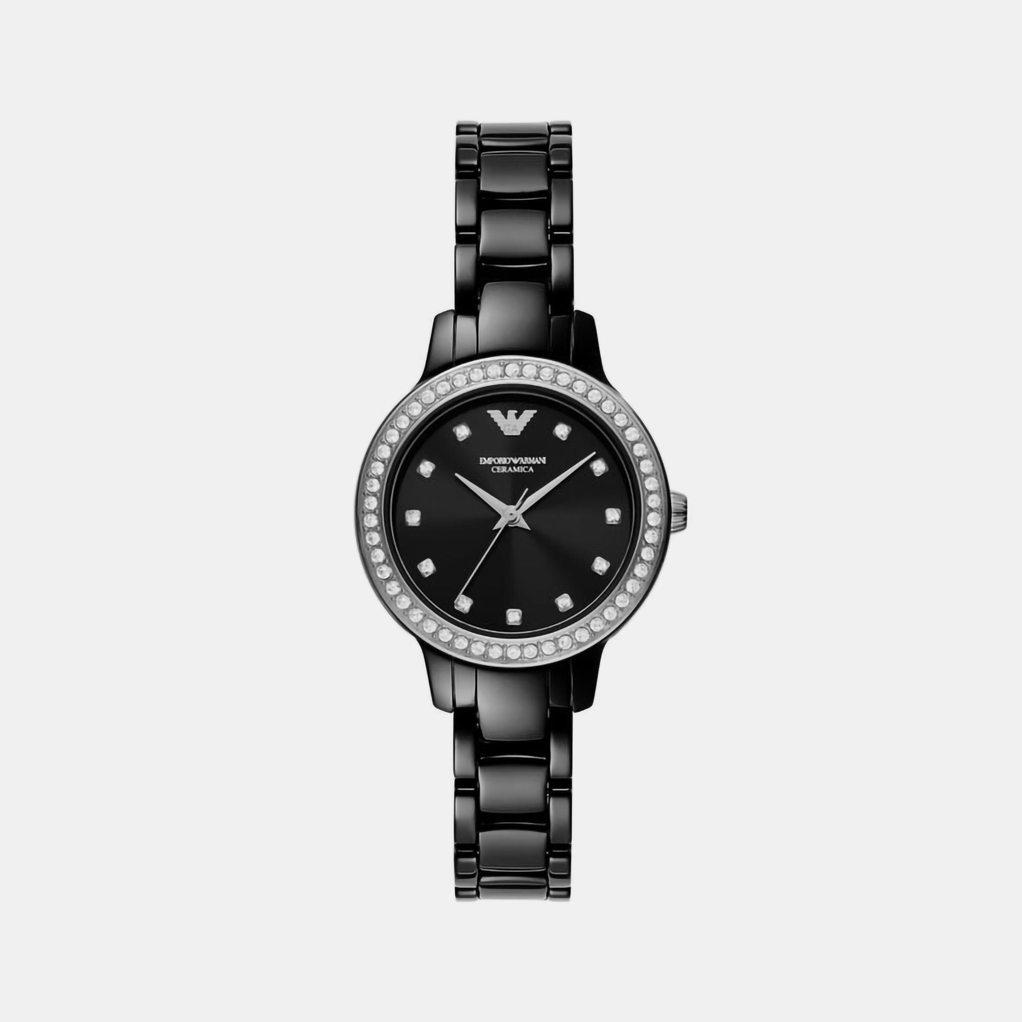Emporio Armani Cleo Women Quartz Black Dial Analog Ceramic Watch AR70008