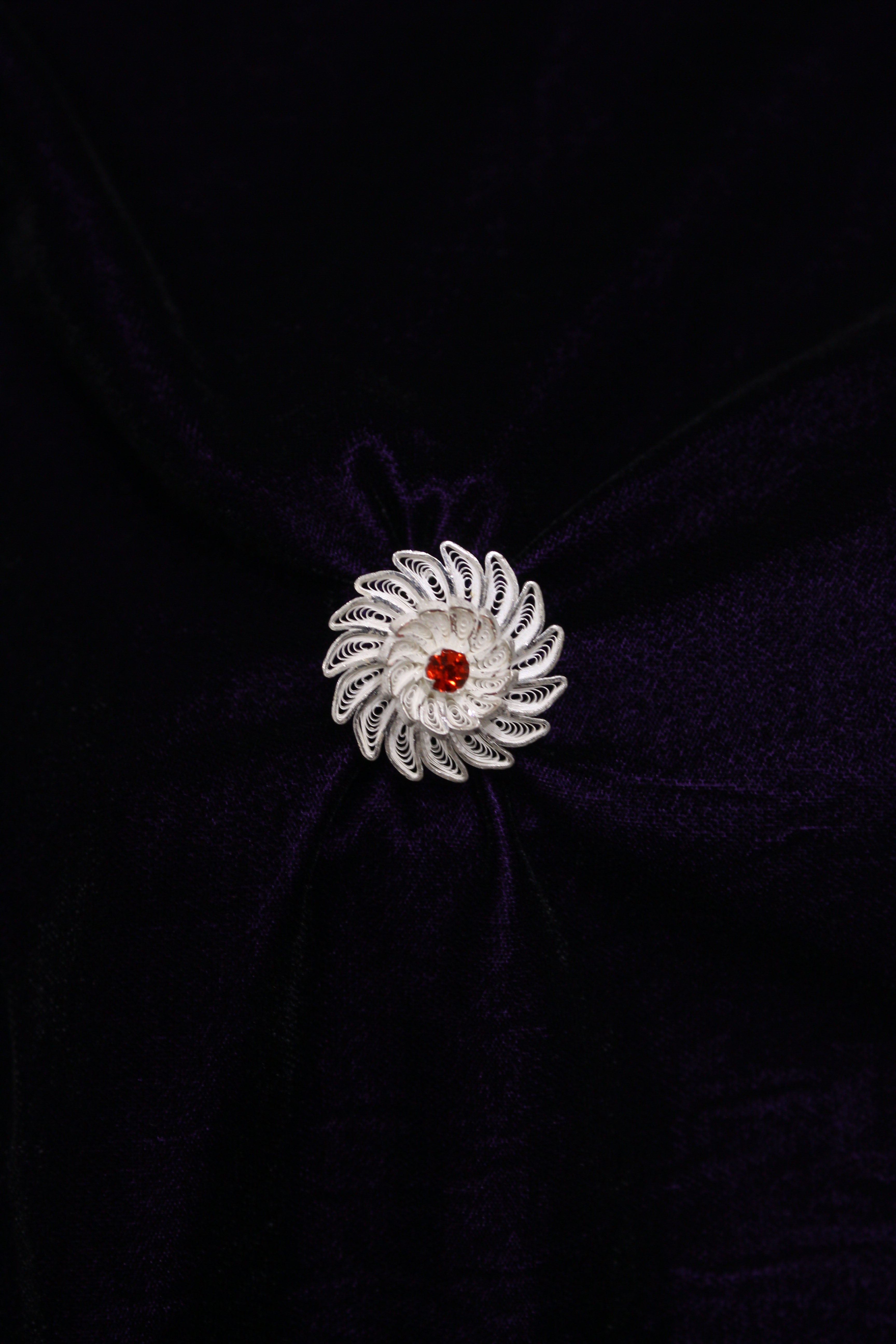 Indianvillez Tarakasi Silver Filigree Ring For Women - view 2