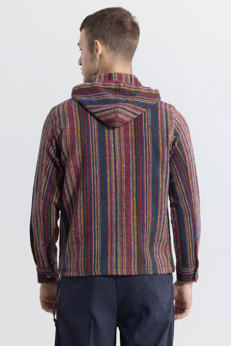 SNITCH PhoenixStripe Hoodie Styled Shacket - view 8