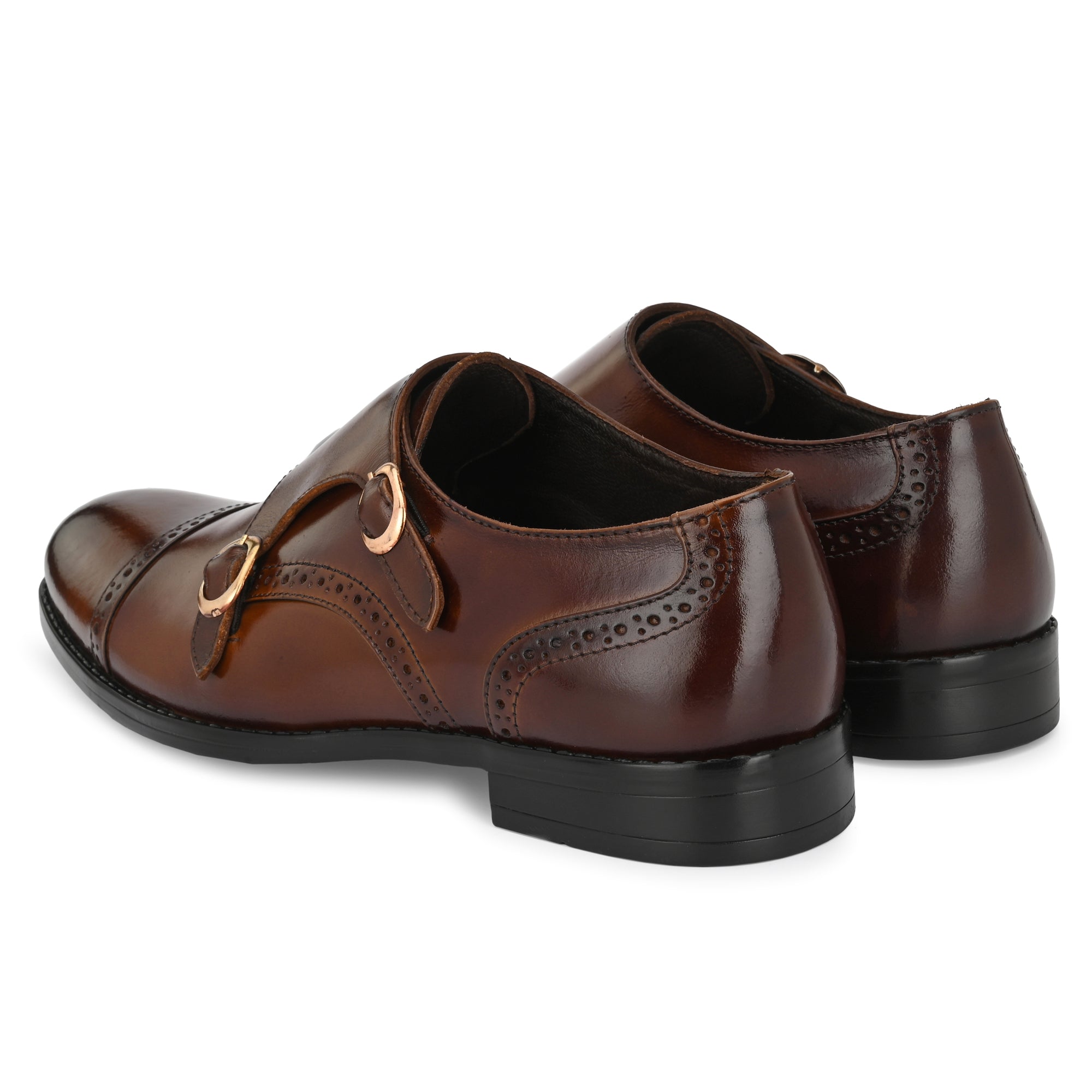 egoss-shoes Formal Leather Buckled Monk Shoes For Men - view 13