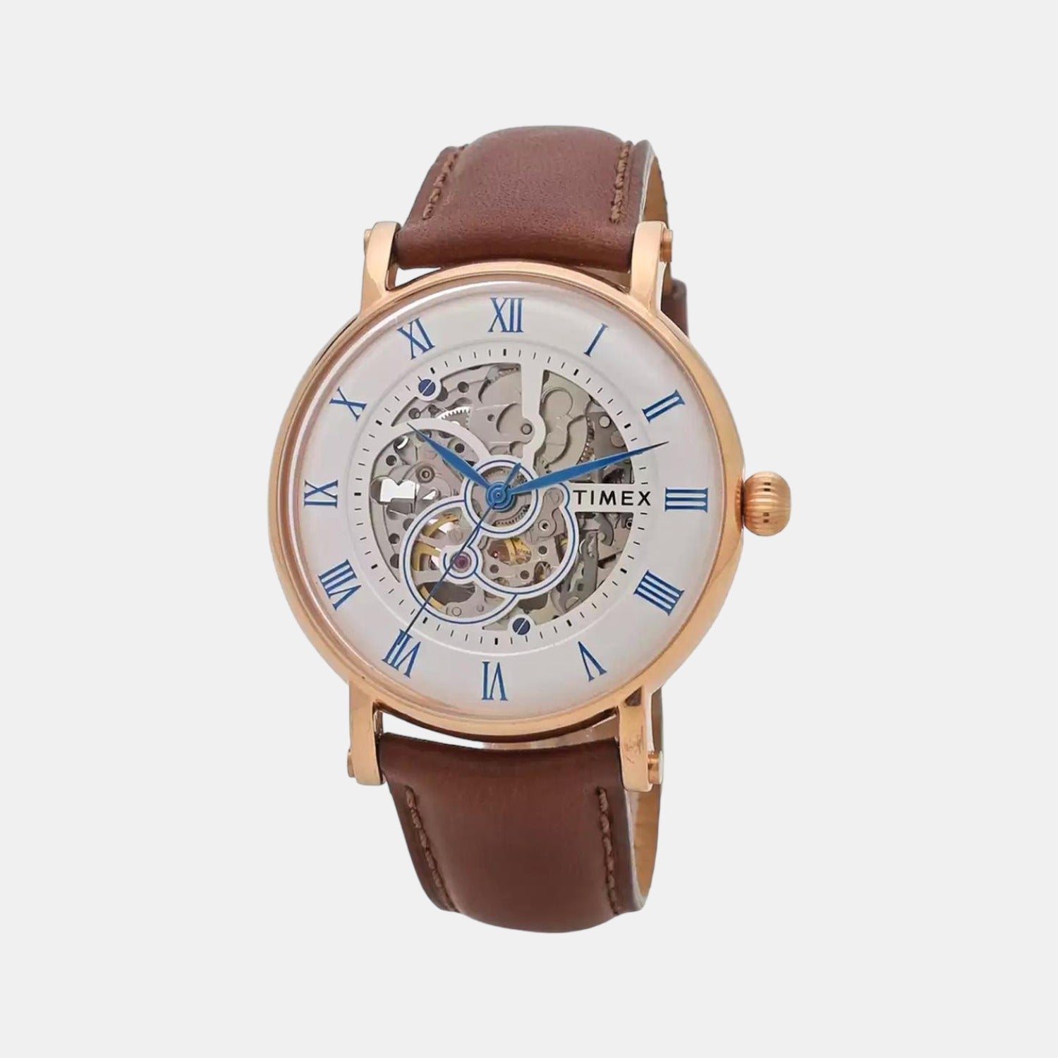 Timex E Class Men Automatic Silver Dial Analog Leather Watch TWEG16705