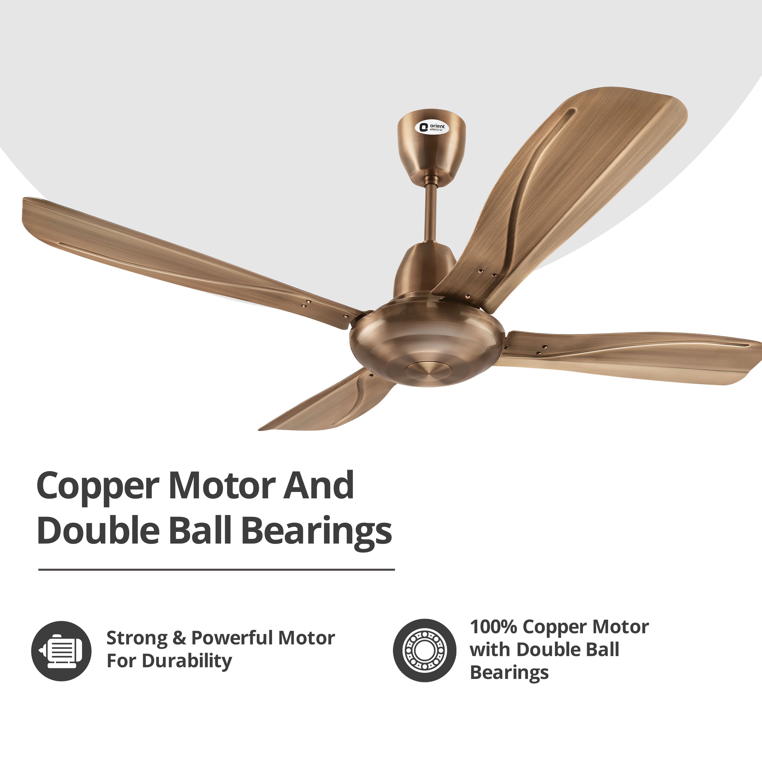 orientelectric Stallion 1320mm Wide Tipped and Electroplated Finish Blades Ceiling Fan - view 11