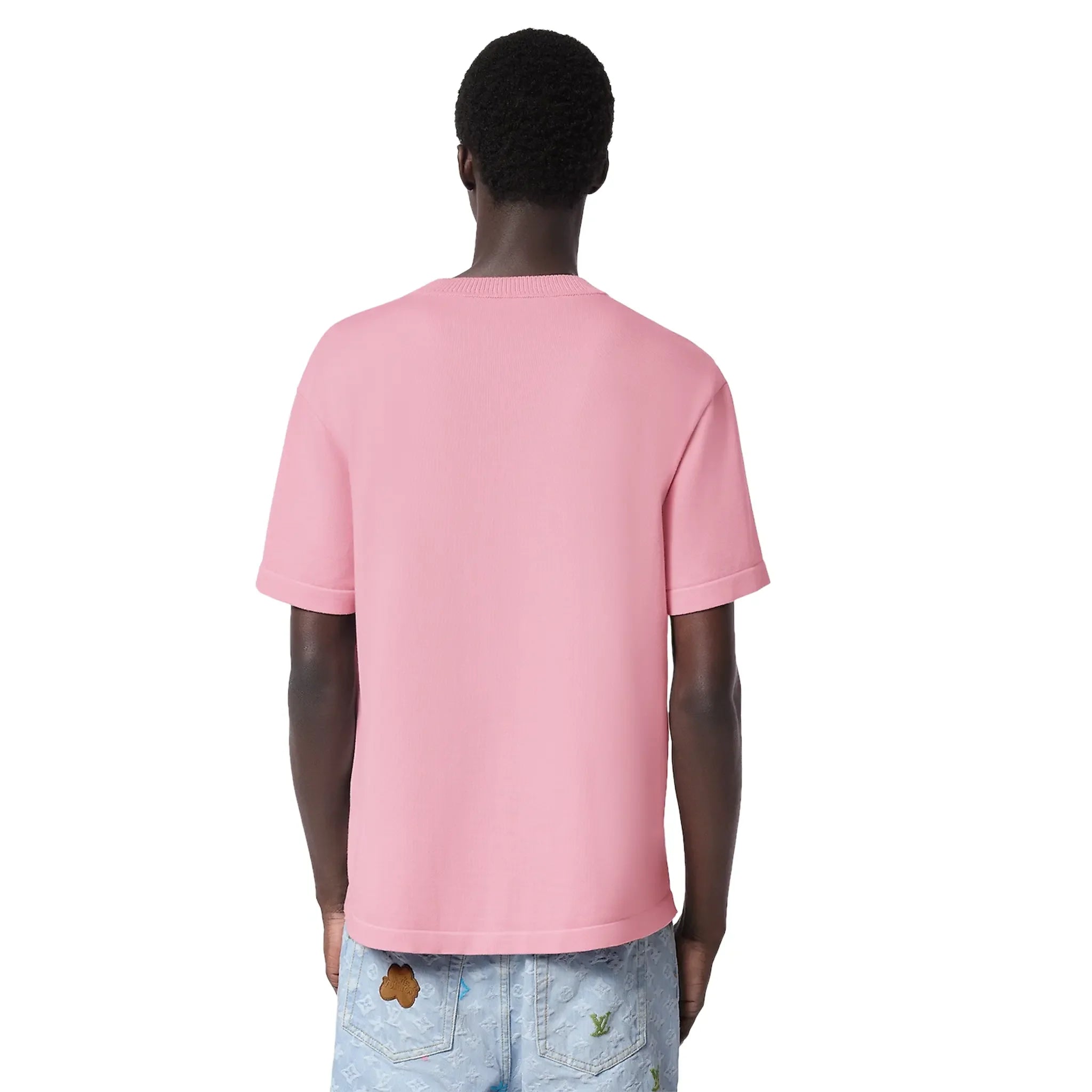 Louis Vuitton Embroidered Signature Crewneck Coral Blush Pink T Shirt - view 2