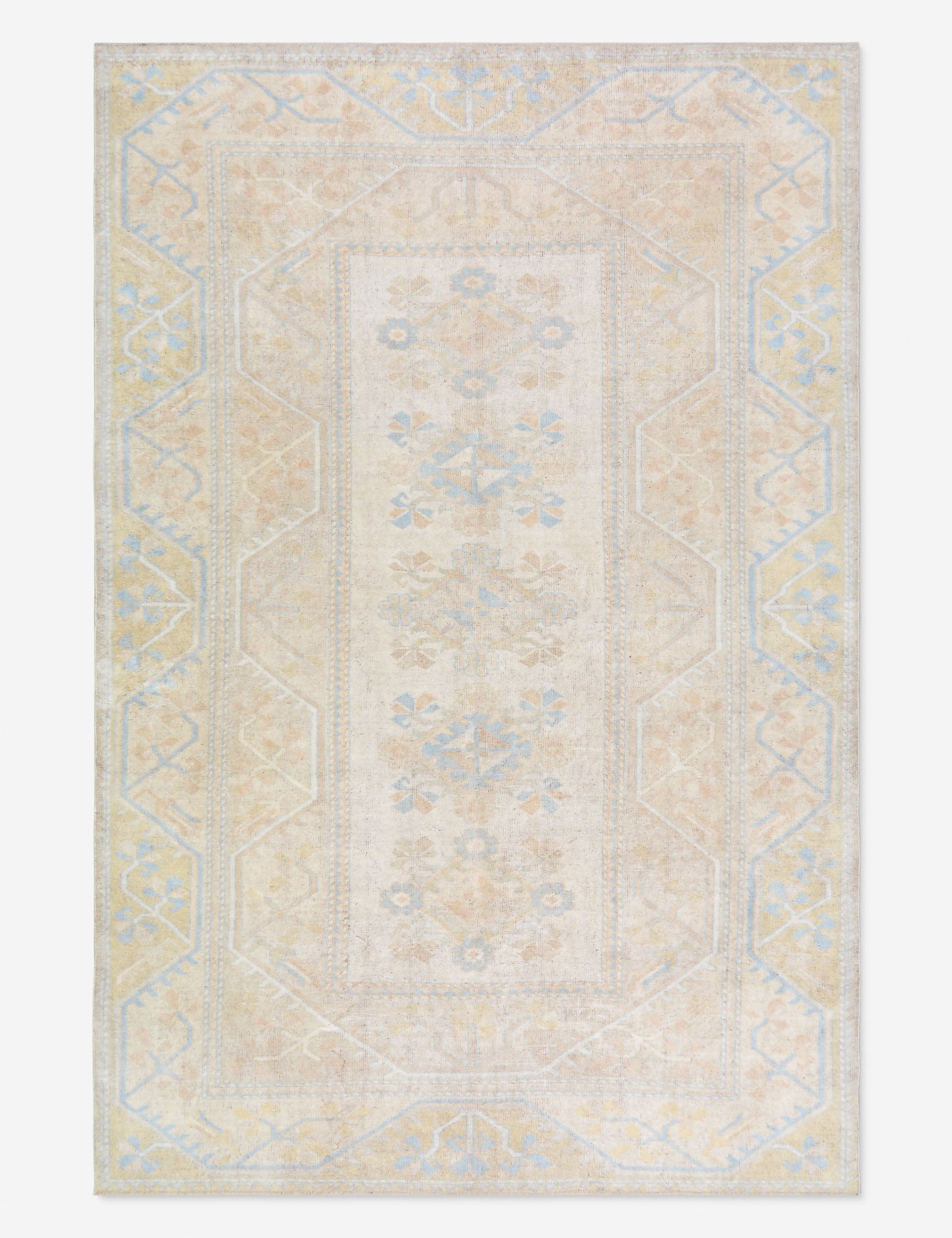 Lulu and Georgia Vintage Turkish Hand-Knotted Wool Rug No. 491, 6' 5" x 9' 9"