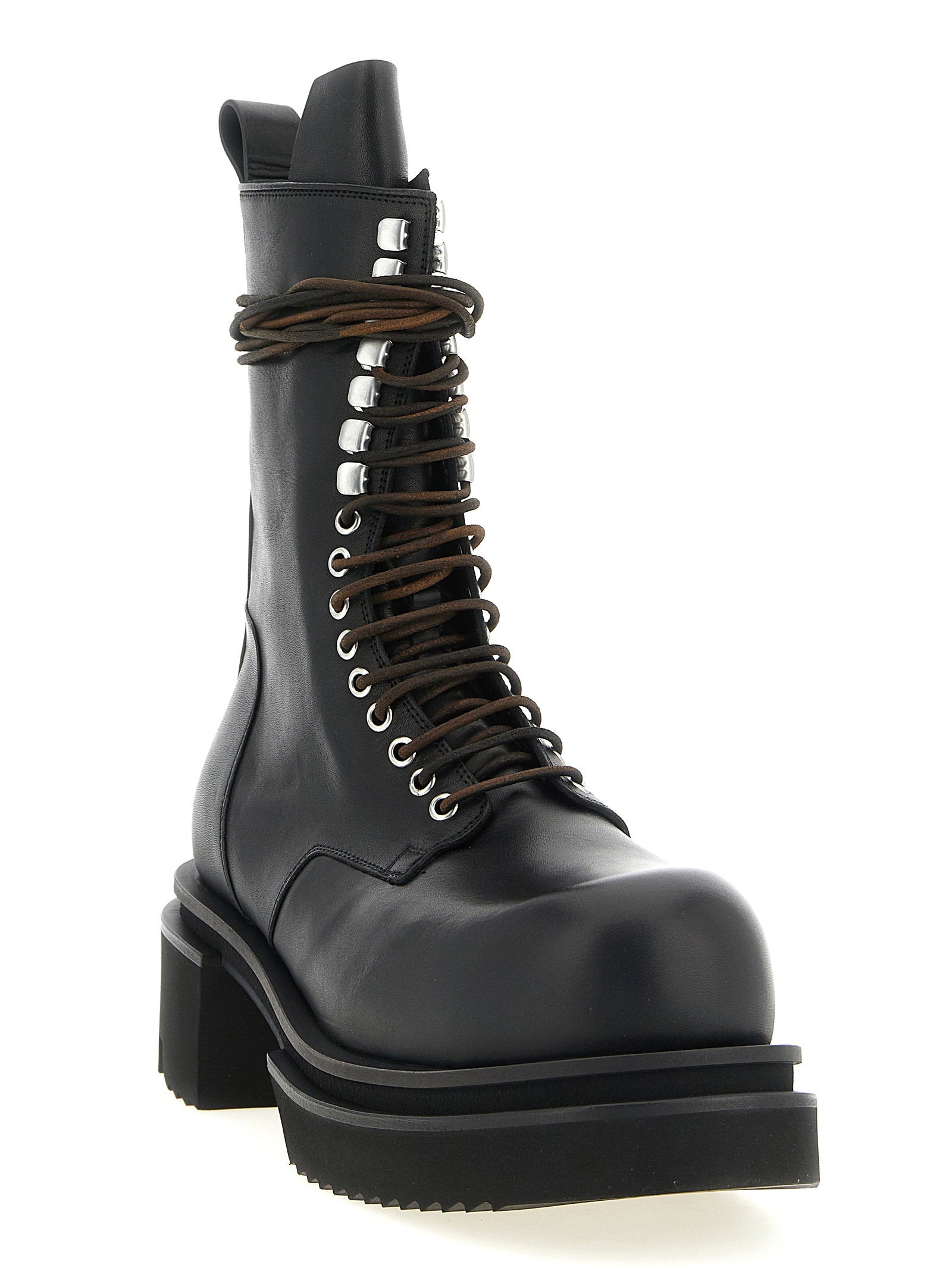 Rick Owens Lace Up Bogun Combat Boots - view 2
