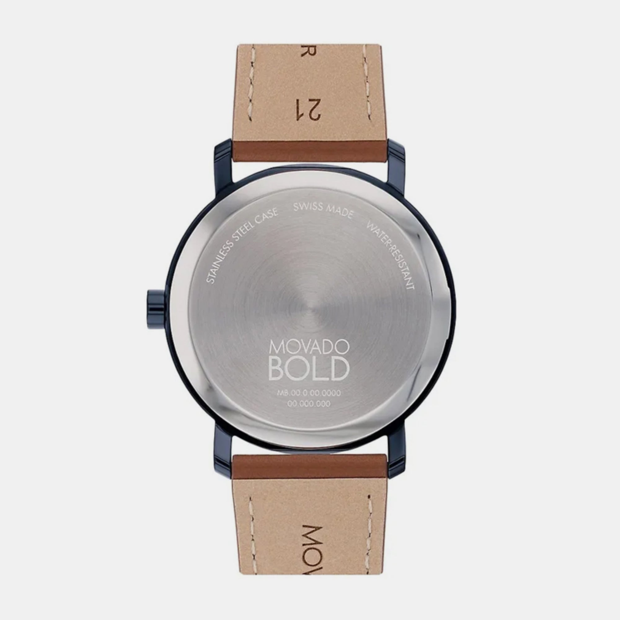 Movado Bold Men Quartz Blue Dial Analog Leather Watch 3601093 - view 3
