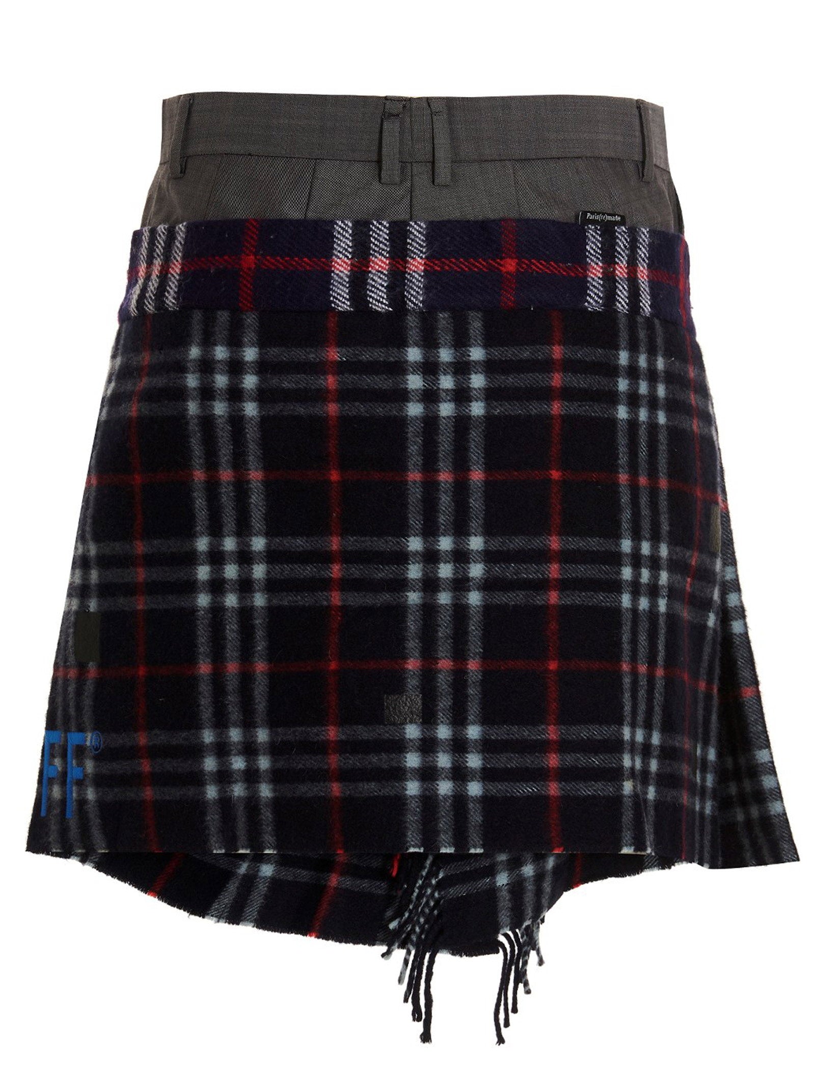 1/Off Check Scarf Reworked Skirt – 100% wool - view 8