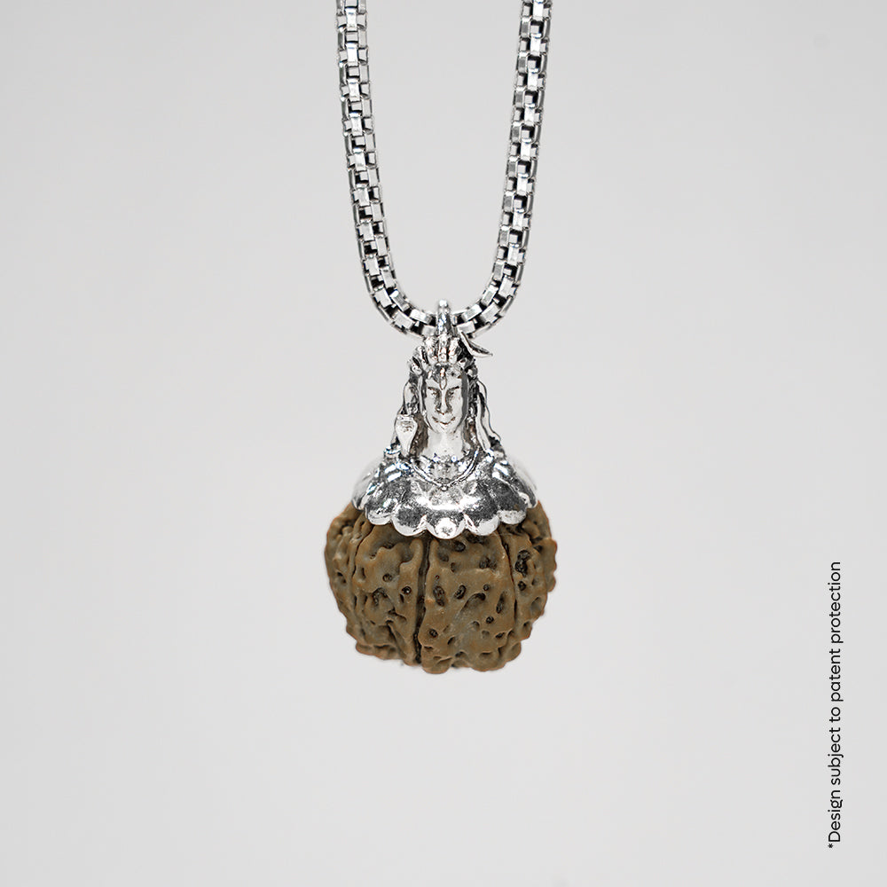 Prinjal Jewellers Adiyogi Pendant (8 Mukhi Nepali Rudraksha) With Chain - view 7