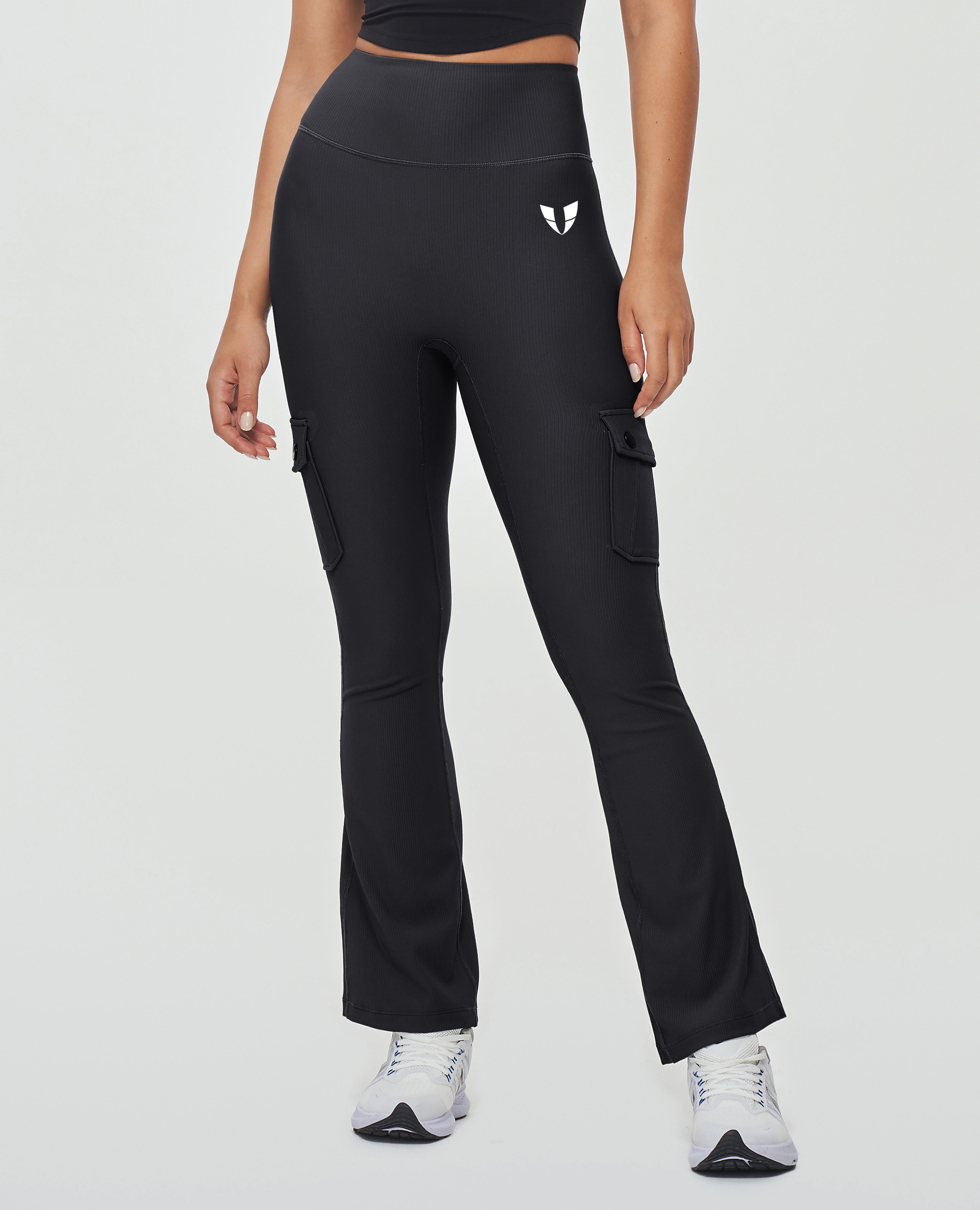 FIRM ABS Cargo Pocket Flare Leggings - Black - view 2