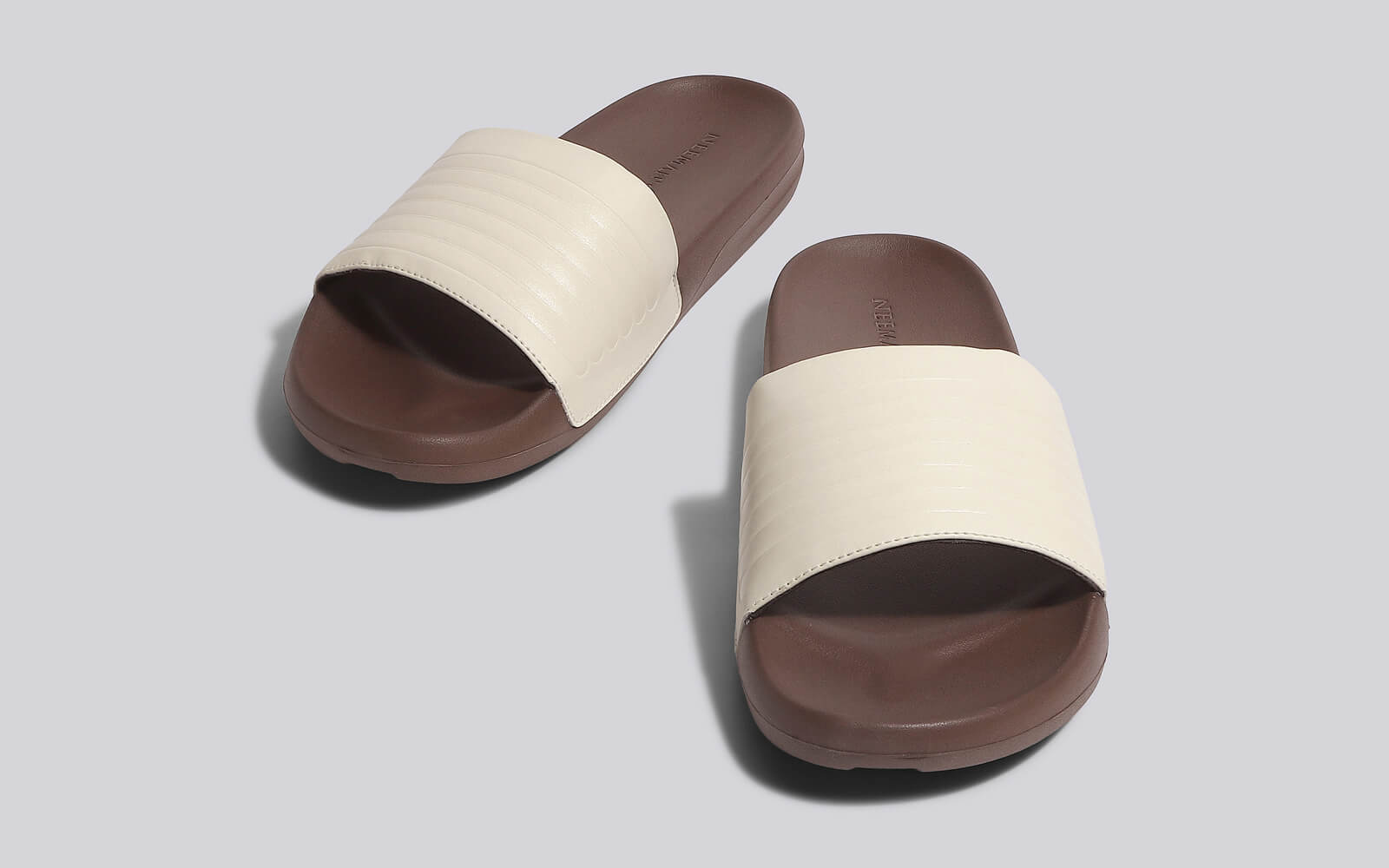 Neeman's FootBed Slides for Women : Ivory Brown - view 5