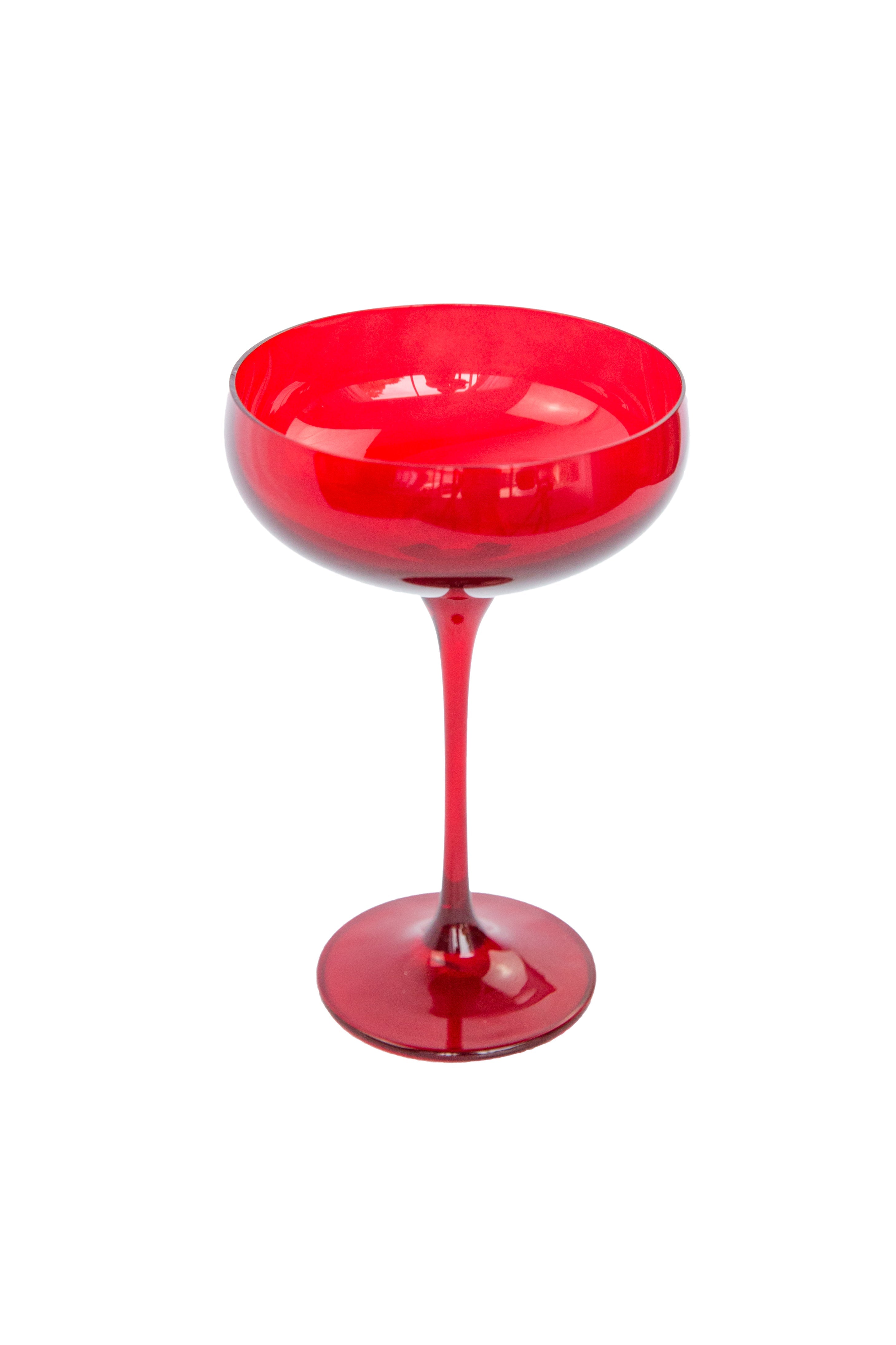 Estelle Colored Glass Estelle Colored Champagne Coupe Stemware - Set of 6 {Red} - view 7