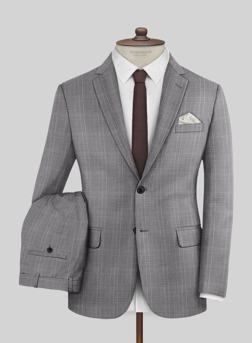 StudioSuits Napolean Canzo Glen Gray Blue Wool Suit - view 2