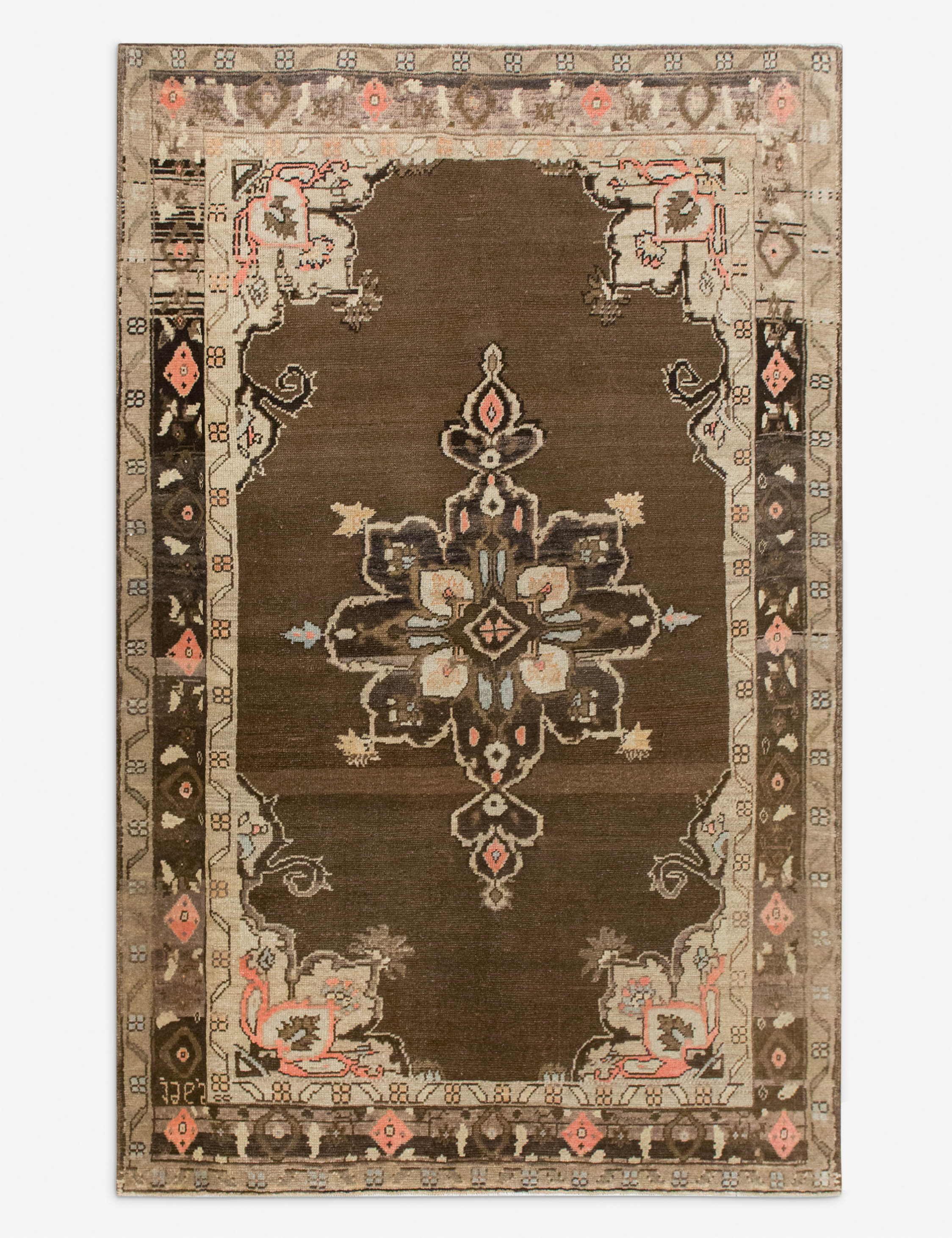 Lulu and Georgia Vintage Turkish Hand-Knotted Wool Rug No. 561, 4'8" x 7'5"