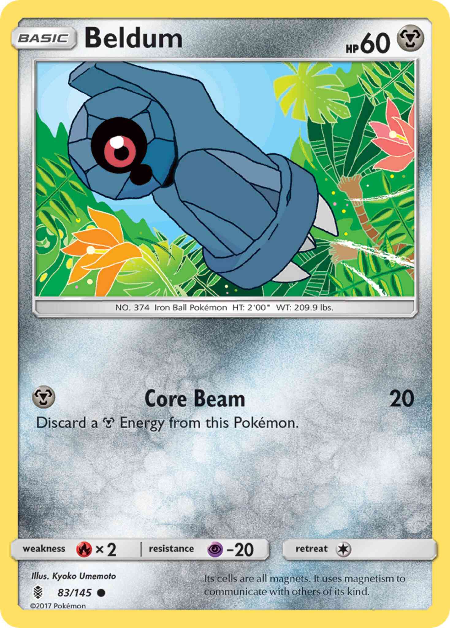 Common sm2-83 reverse – Pokémon Beldum - 83/145 - Common [sm2-83] [Reverse Holo]