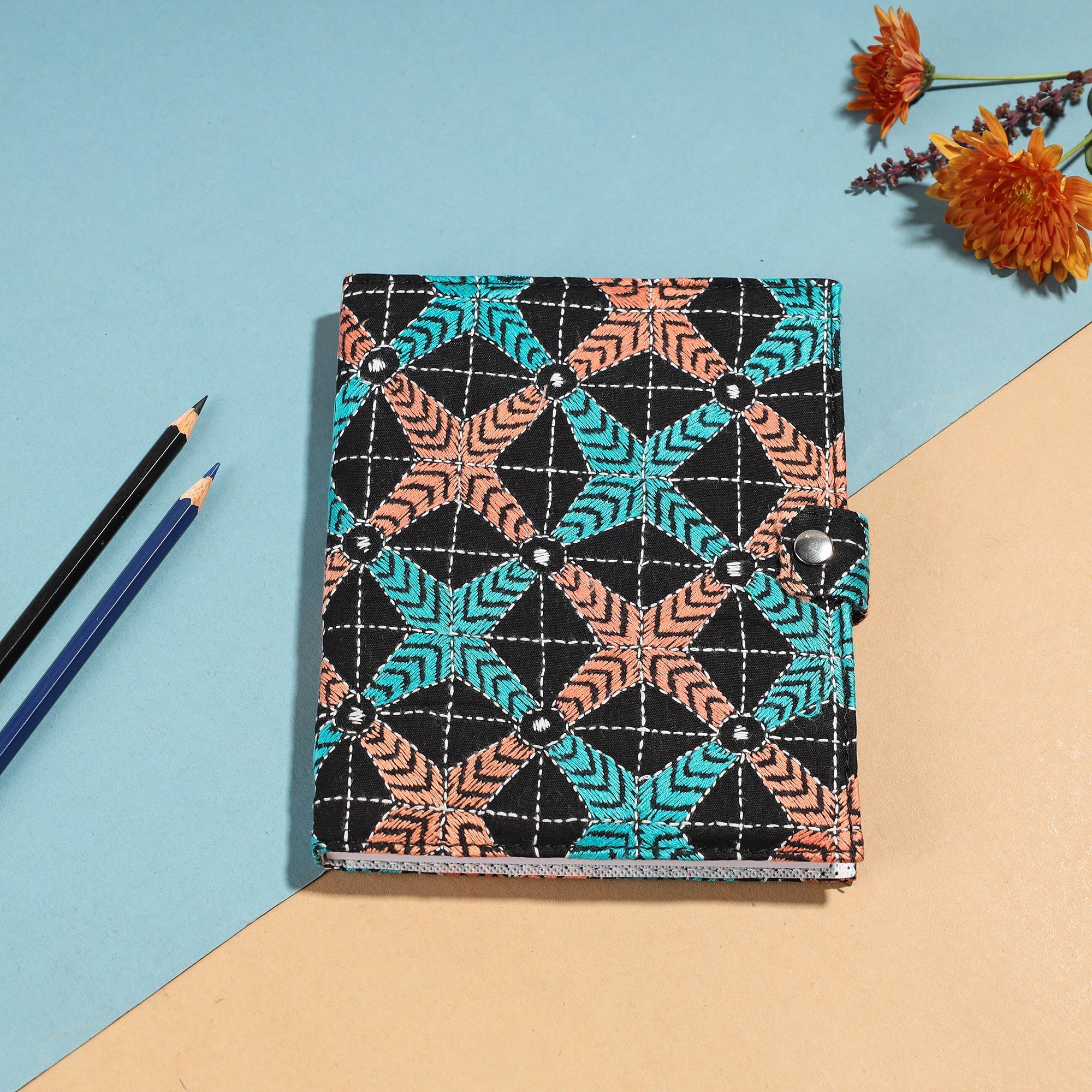 ASALKAAR Bengal Kantha Work Handcrafted Notepad (7 x 6 in)