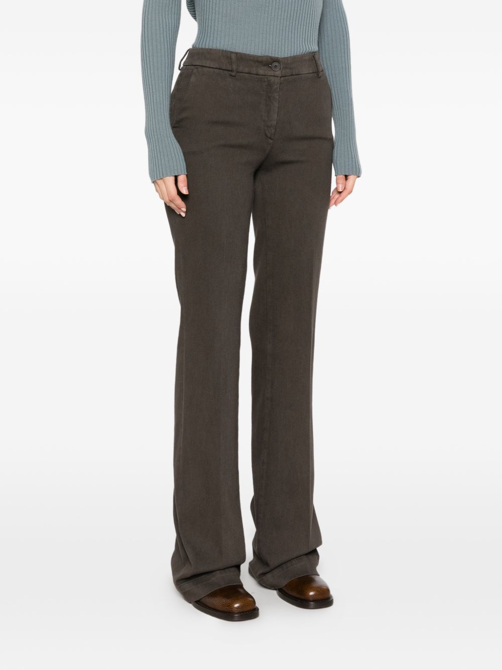 VIA MASINI 80 Trousers BROWN – Cotton 98%, Elastane 2% - view 2