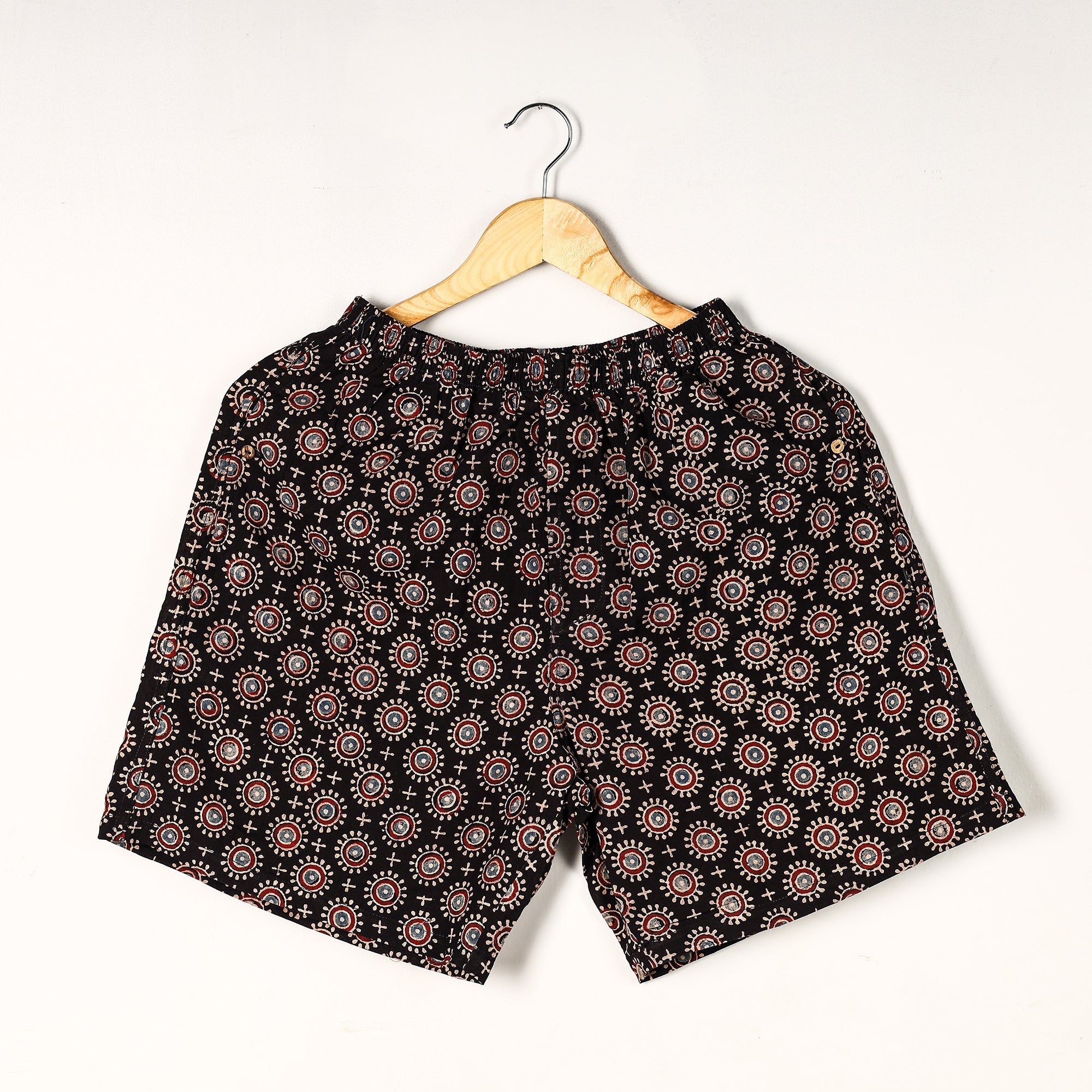 Unisex boxer shorts – ITOKRI CASUALS Black - Ajrakh Block Printed Cotton Unisex Boxer/Shorts