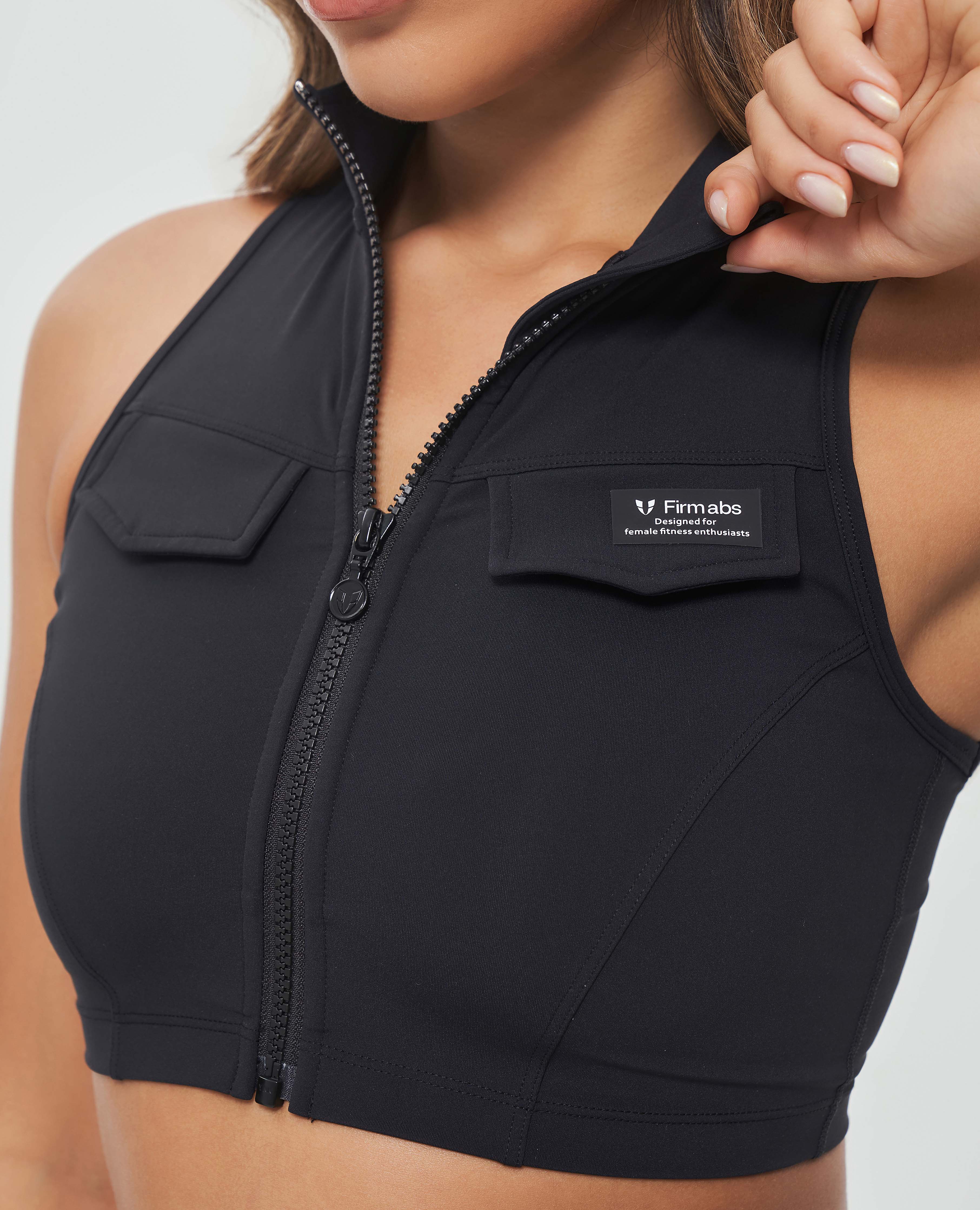 FIRM ABS Cropped Cargo Tank - Black - view 4