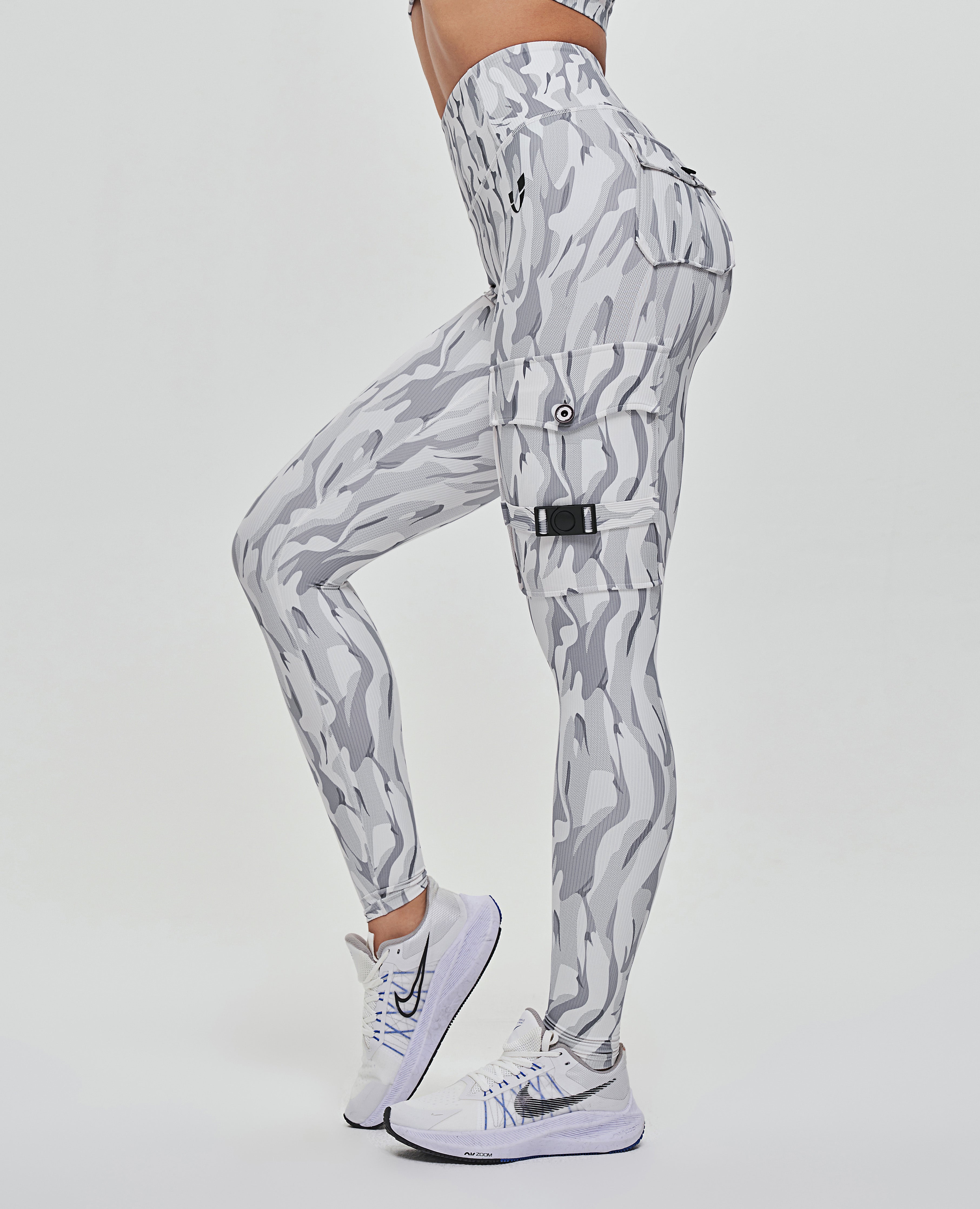 FIRM ABS Cargo Fitness Leggings - White Camo
