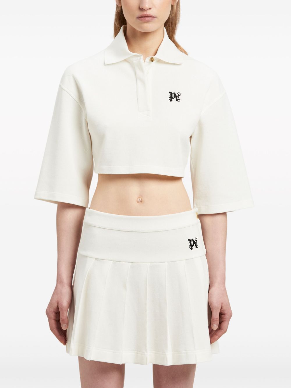 Palm Angels Monogram cropped polo shirt - view 6