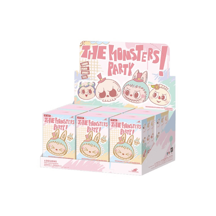 HYPE ELIXIR Pop Mart Labubu The Monsters Party Series Reversible Plush Doll Sealed Case (6 Blind Box)