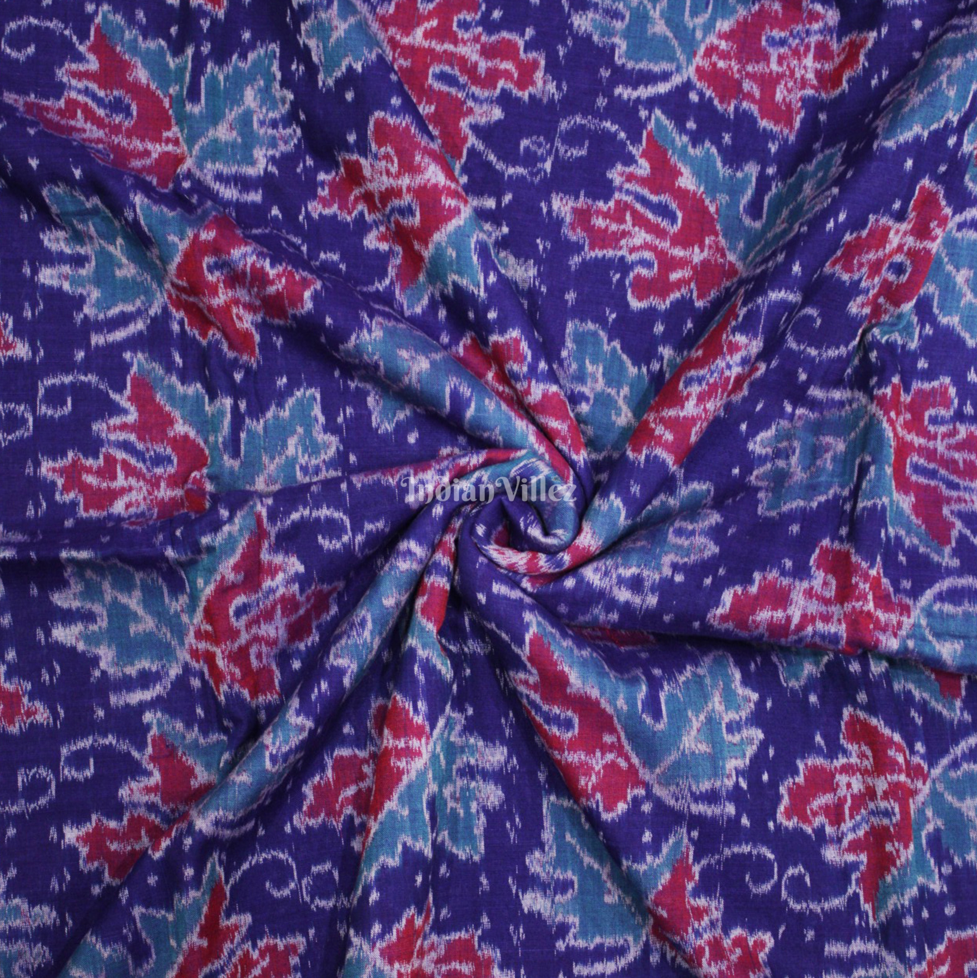 IndianVillèz Multi Colour Design Sambalpuri Ikat Cotton Fabric