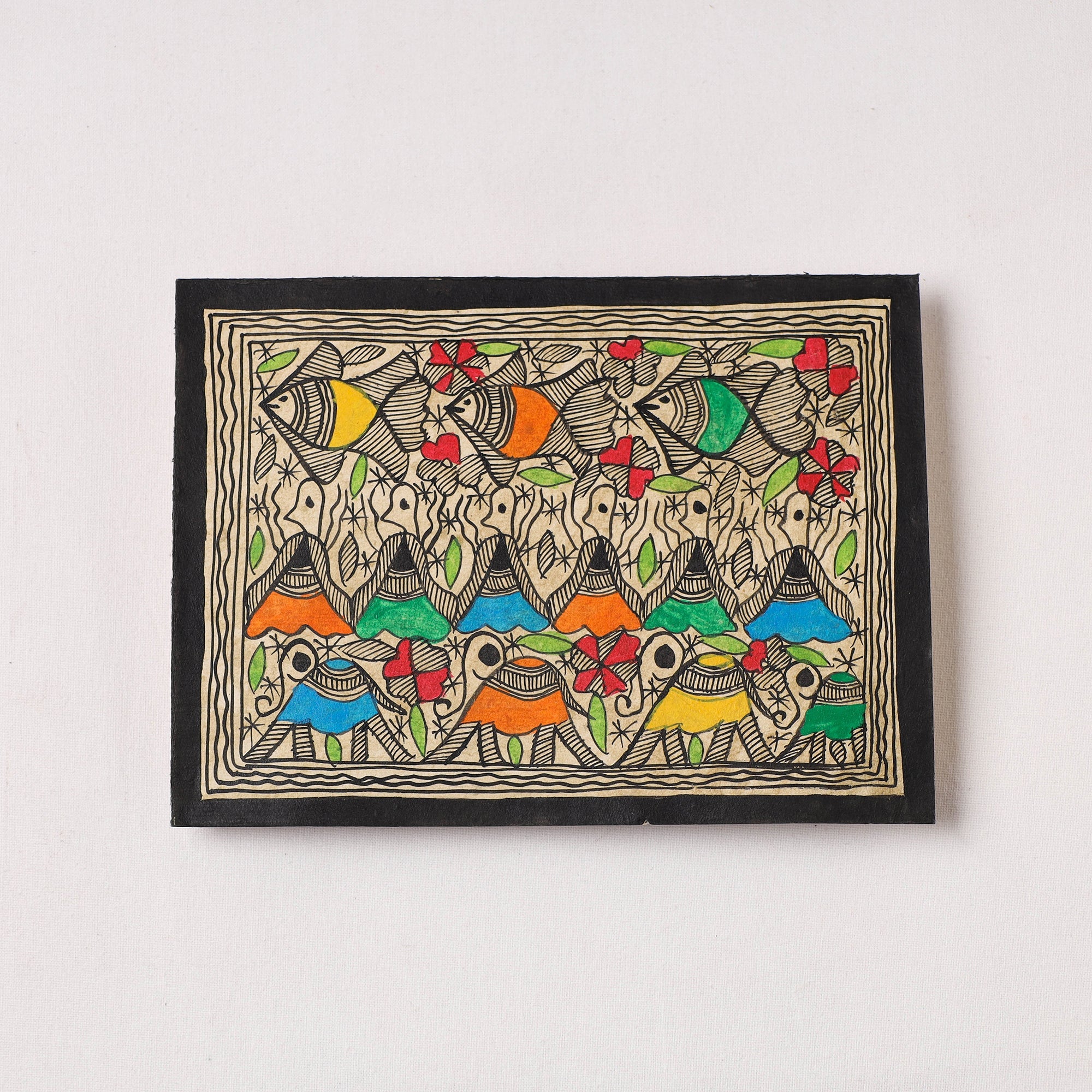 Paswan 5 x – GODNA PAINTINGS BY SHRAVAN KUMAR Godna Madhubani Painting by Shravan Paswan (5 x 7 in)