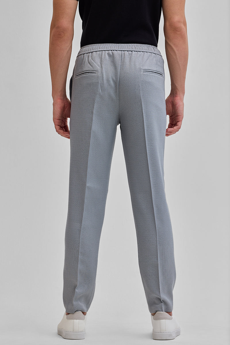 SNITCH Light Grey Textured Relaxed Fit Trousers - view 7