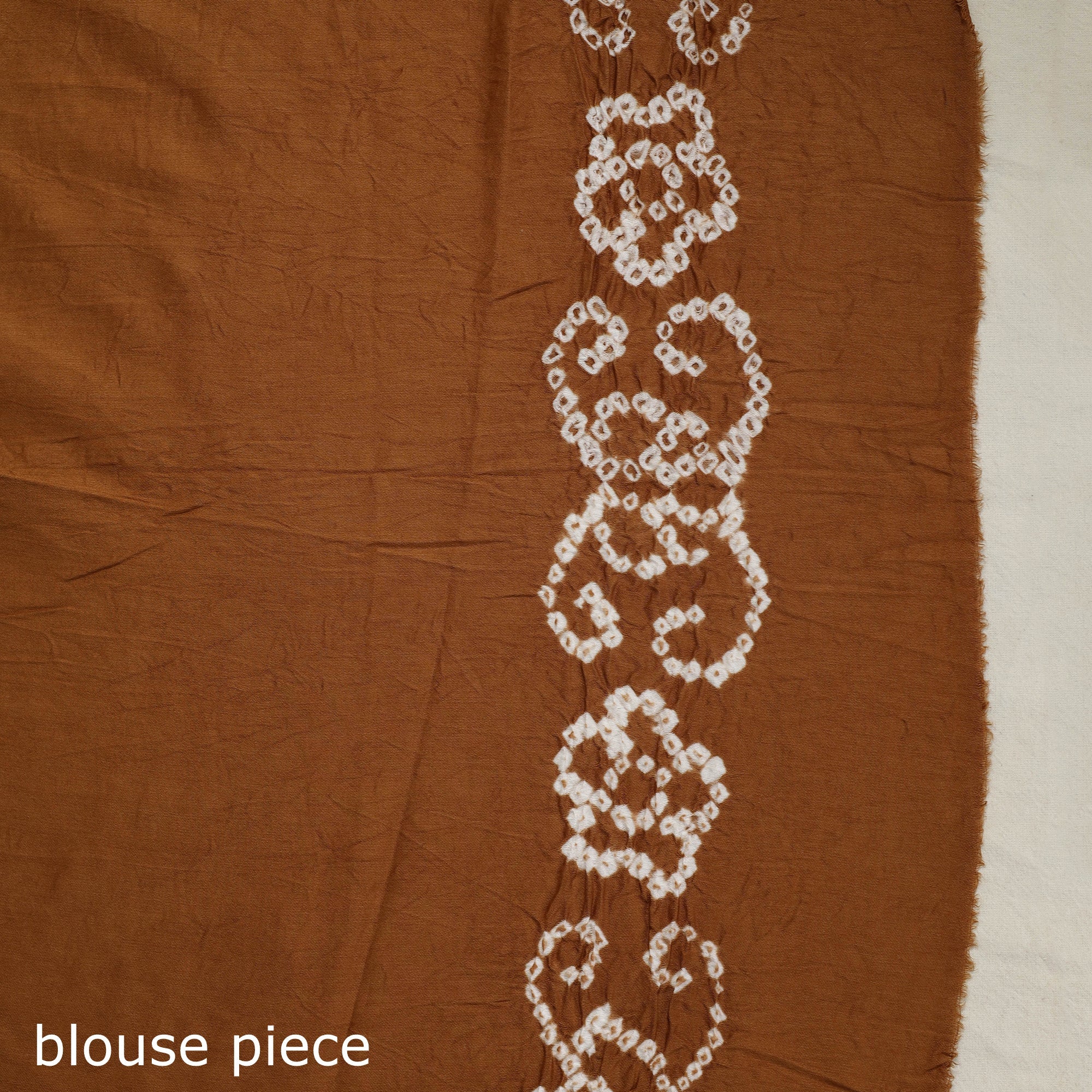 KACHCHH JI CHHAAP Brown - Kutch Bandhani Tie-Dye Cotton Saree with Blouse Piece - view 6