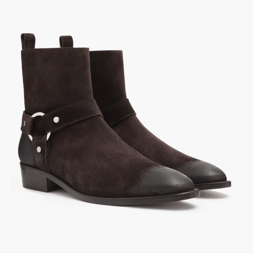 S harness – Thursday Boots - Seconds - Men's Boots [S] Harness | Dark Brown Suede