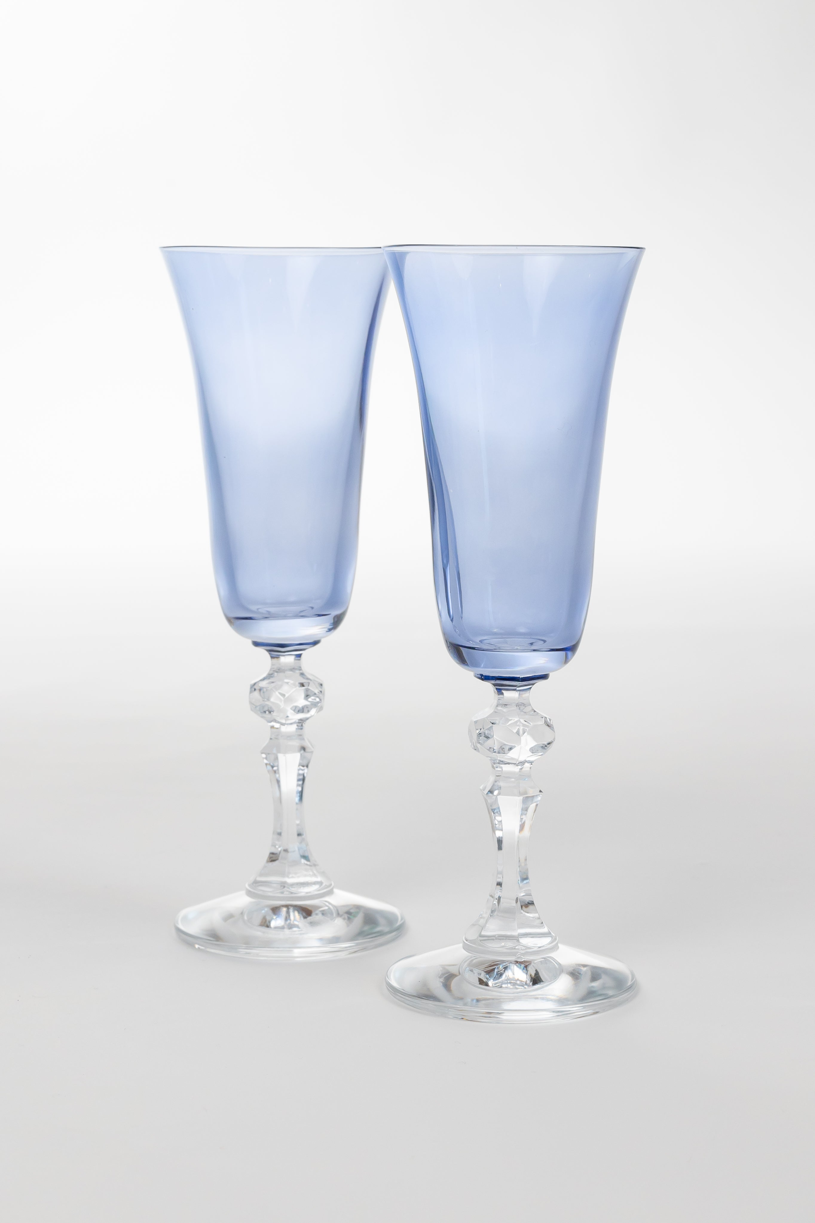 Estelle Colored Glass Estelle Colored Regal Flute With Clear Stem - Set of 2 {Cobalt Blue}