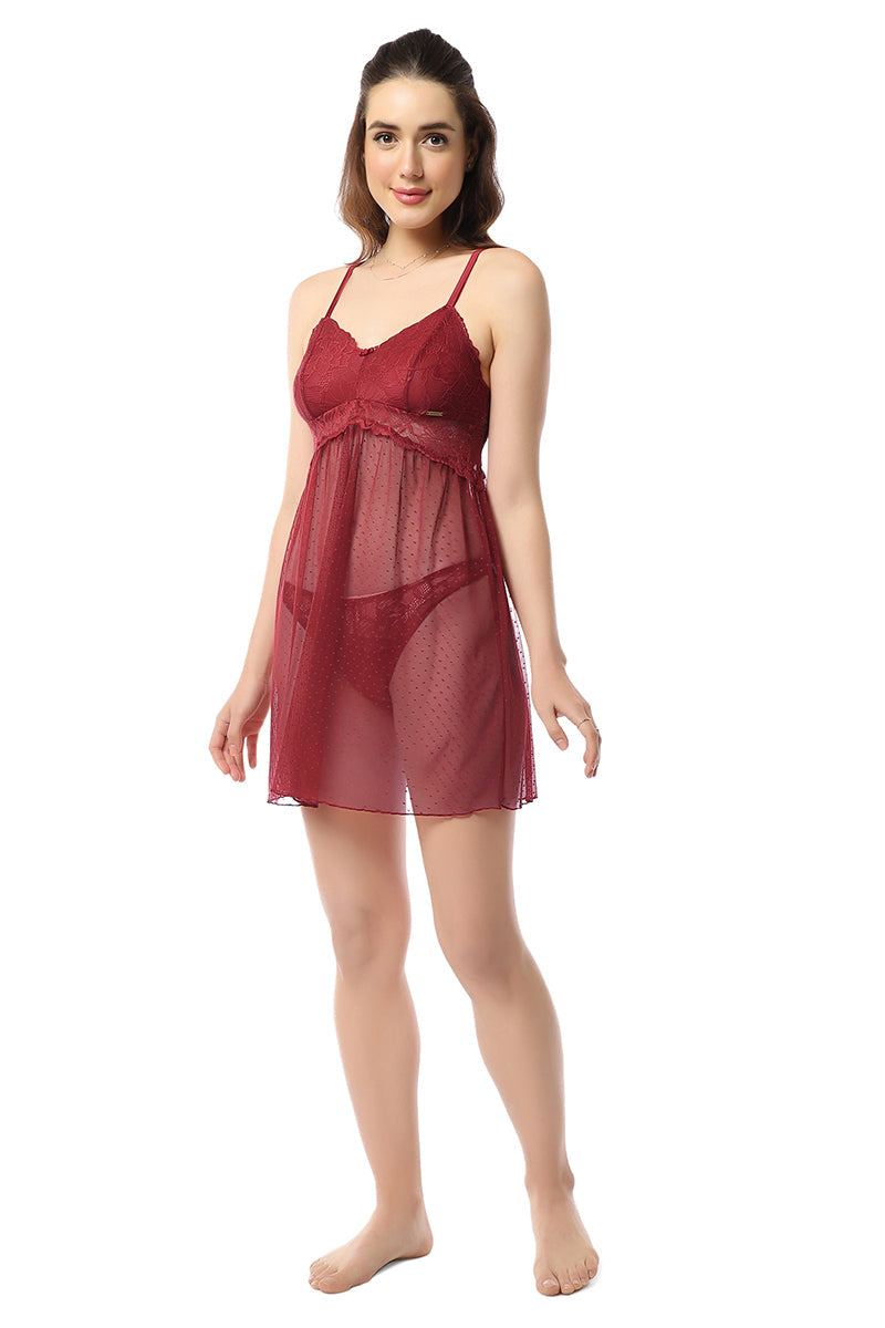 Amante Eternal Bliss Non-padded Non-wired Babydoll - Rio Red - view 5