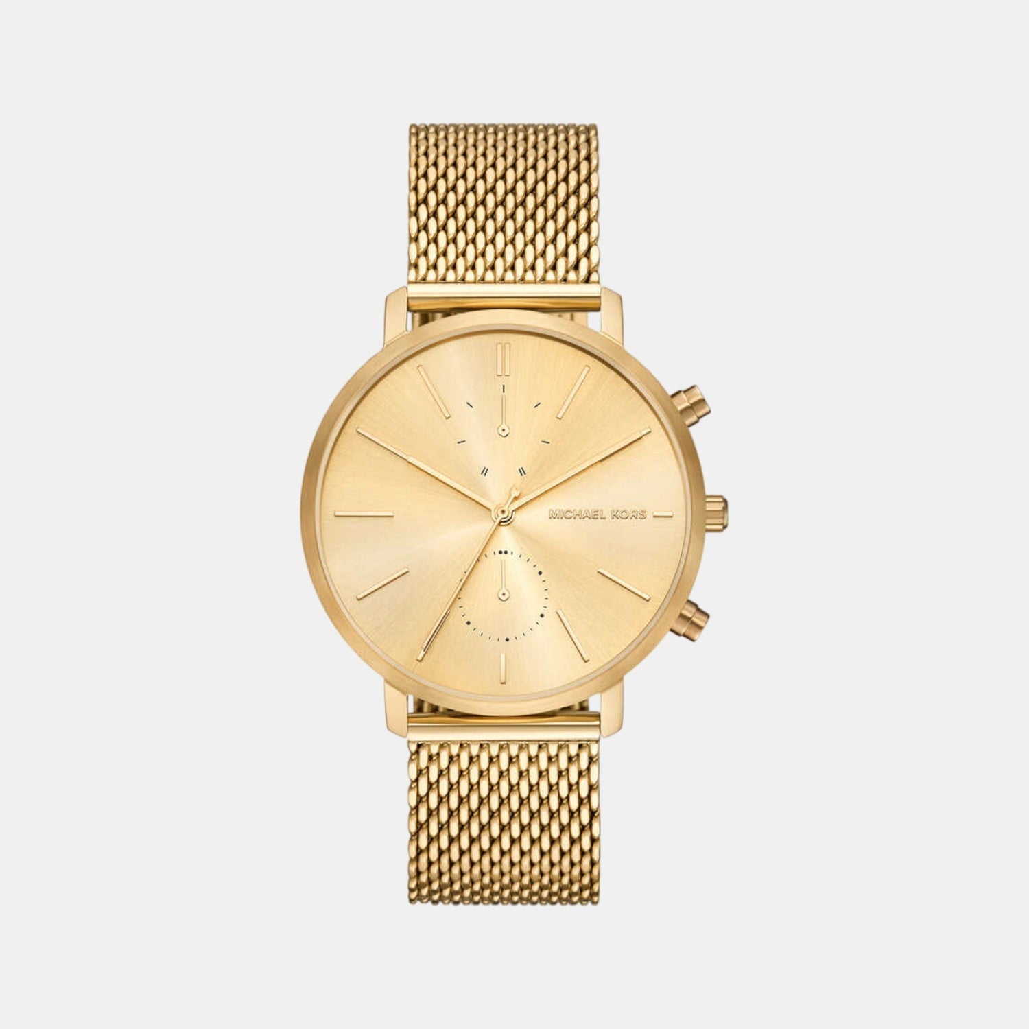Michael Kors Blake Men Quartz Gold Dial Chronograph Stainless Steel Watch MK9210