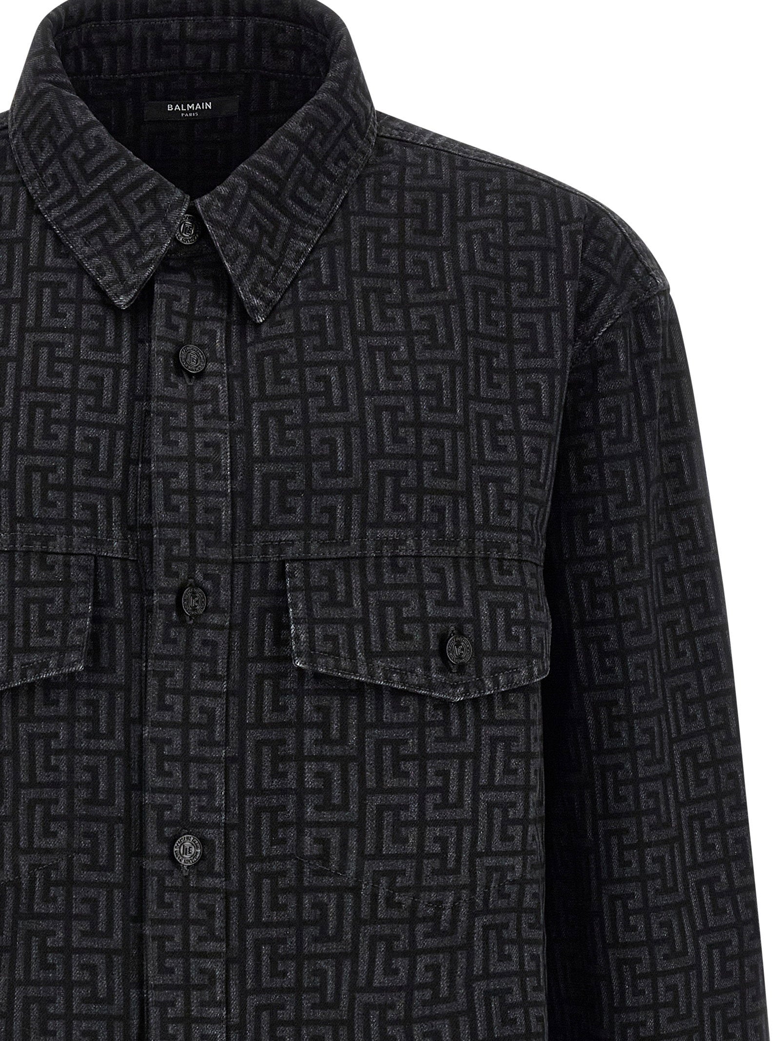 Balmain Monogram Pattern Overshirt – 100% cotton - view 3