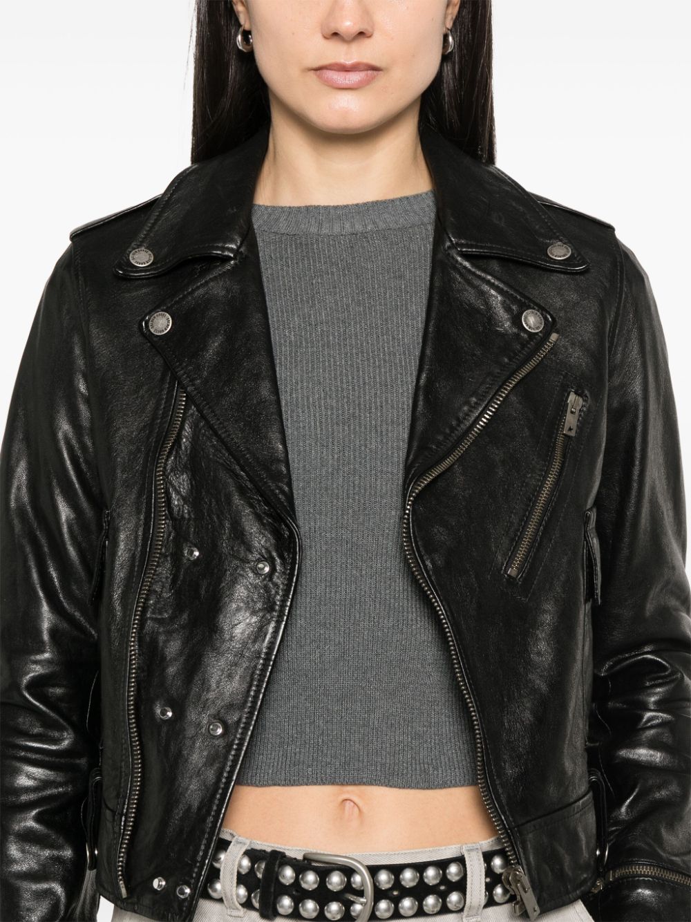 Golden Goose leather jacket with shiny effect - view 2
